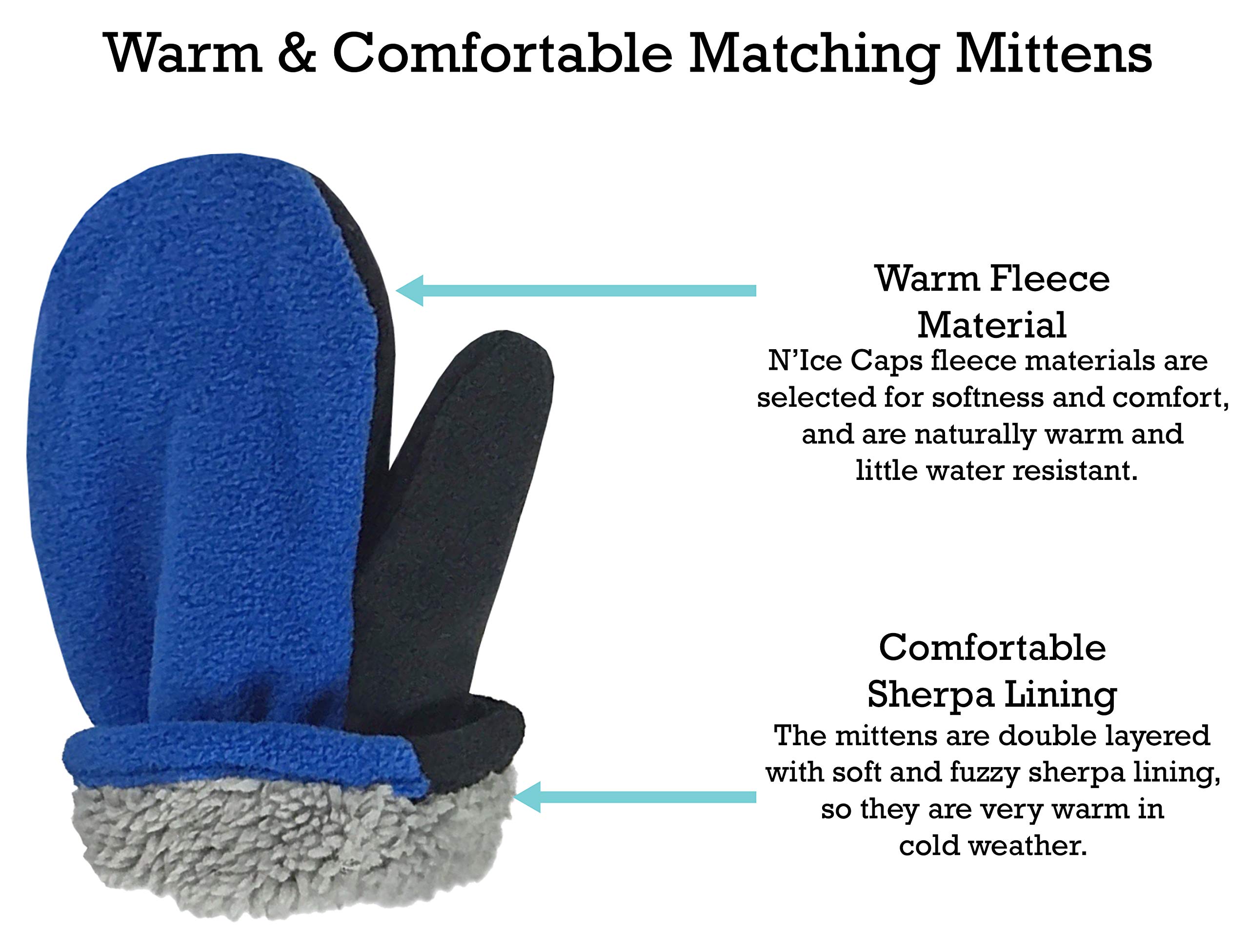 N'Ice Caps Boys Soft Sherpa Lined Micro Fleece Dino Hat and Mitten Set