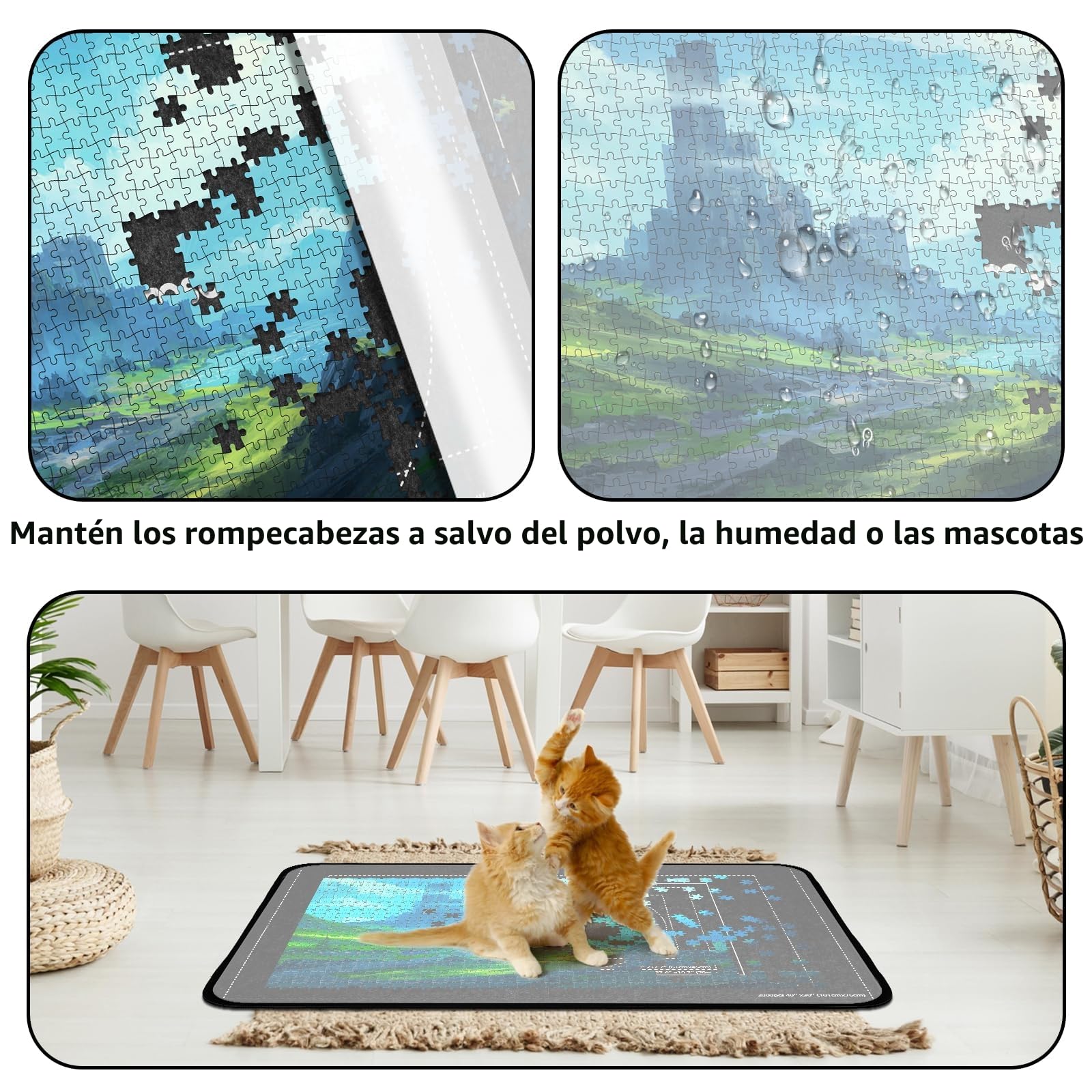 MOZOOSON Tablero para Puzzle 2000 Piezas, Portátil para Puzzle Board de 105 x 80 cm, Guarda Puzzle Accesorios con 8 Tray de clasificación y 1 Cover