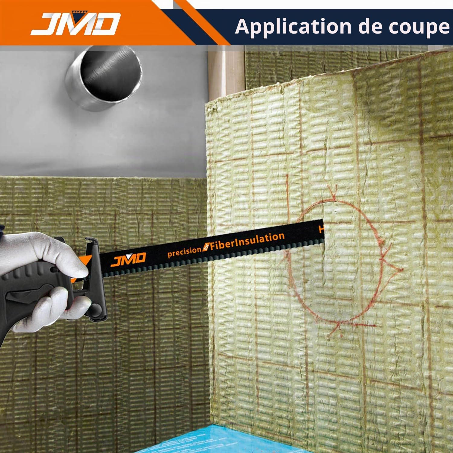 JMD 2 pièces S1213AWP Lames de scie de 300 mm pour matériau isolant, lames de scie pour scie à isolation, lames de sabre pour couper l'isolation en fibres, matériaux mous