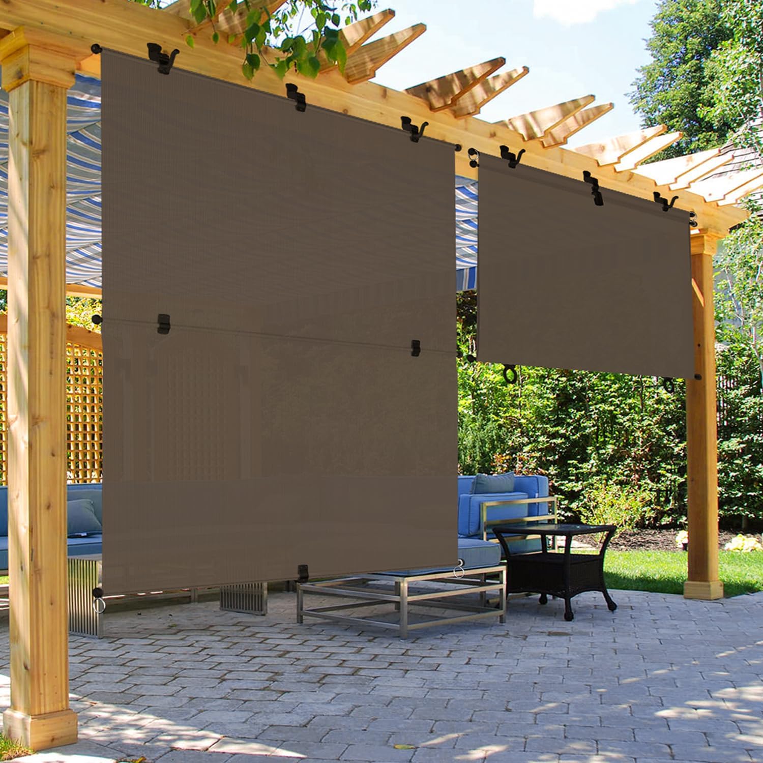 Goleray 6'Wx6'H Patio Shades Roll Up Outdoor 240GSM