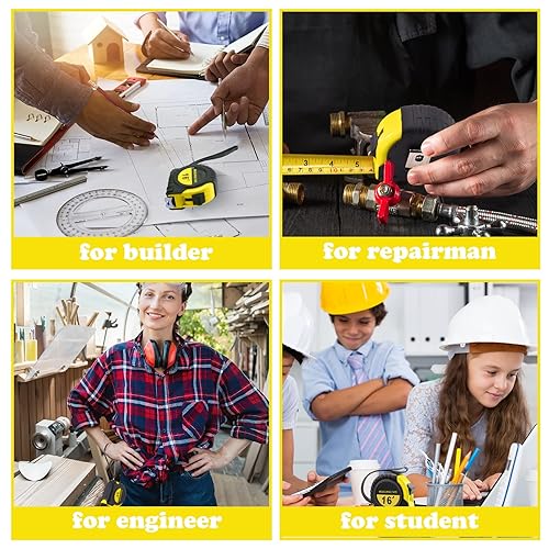 Miniatura 6 de Yunsailing Cinta métrica retráctil de 16 pies16.4 ft, cinta métrica retráctil de fácil lectura con fracciones de 18 pulgadas, cinta métrica pequeña