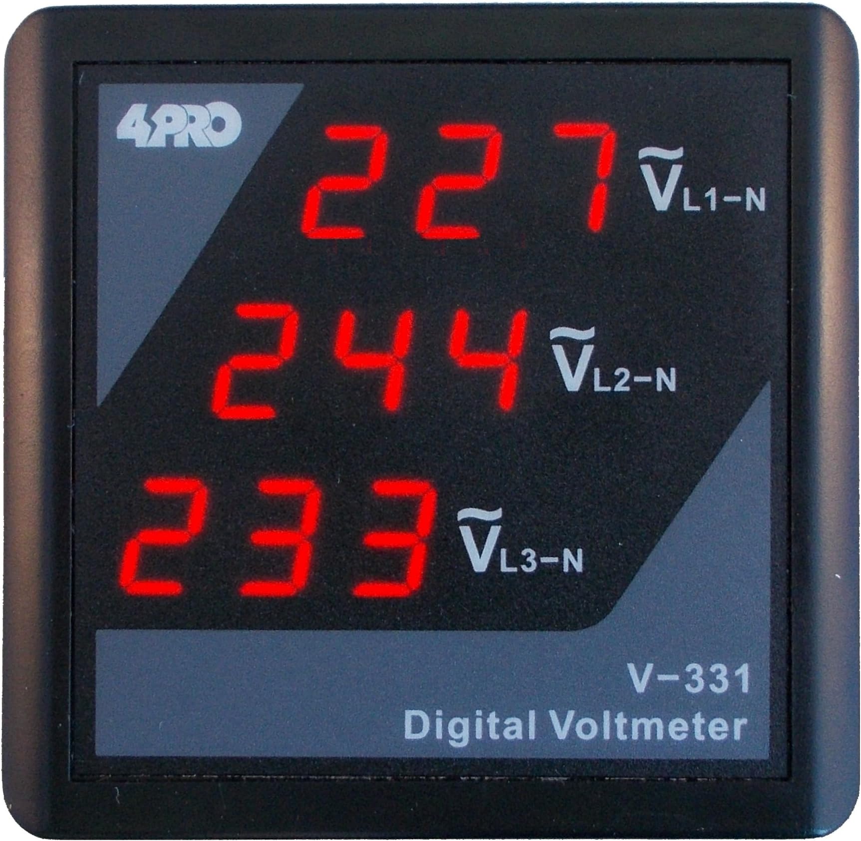 4PRO V-331 Digital Voltmeter, 3 Phase, 90-275VAC 50/60Hz