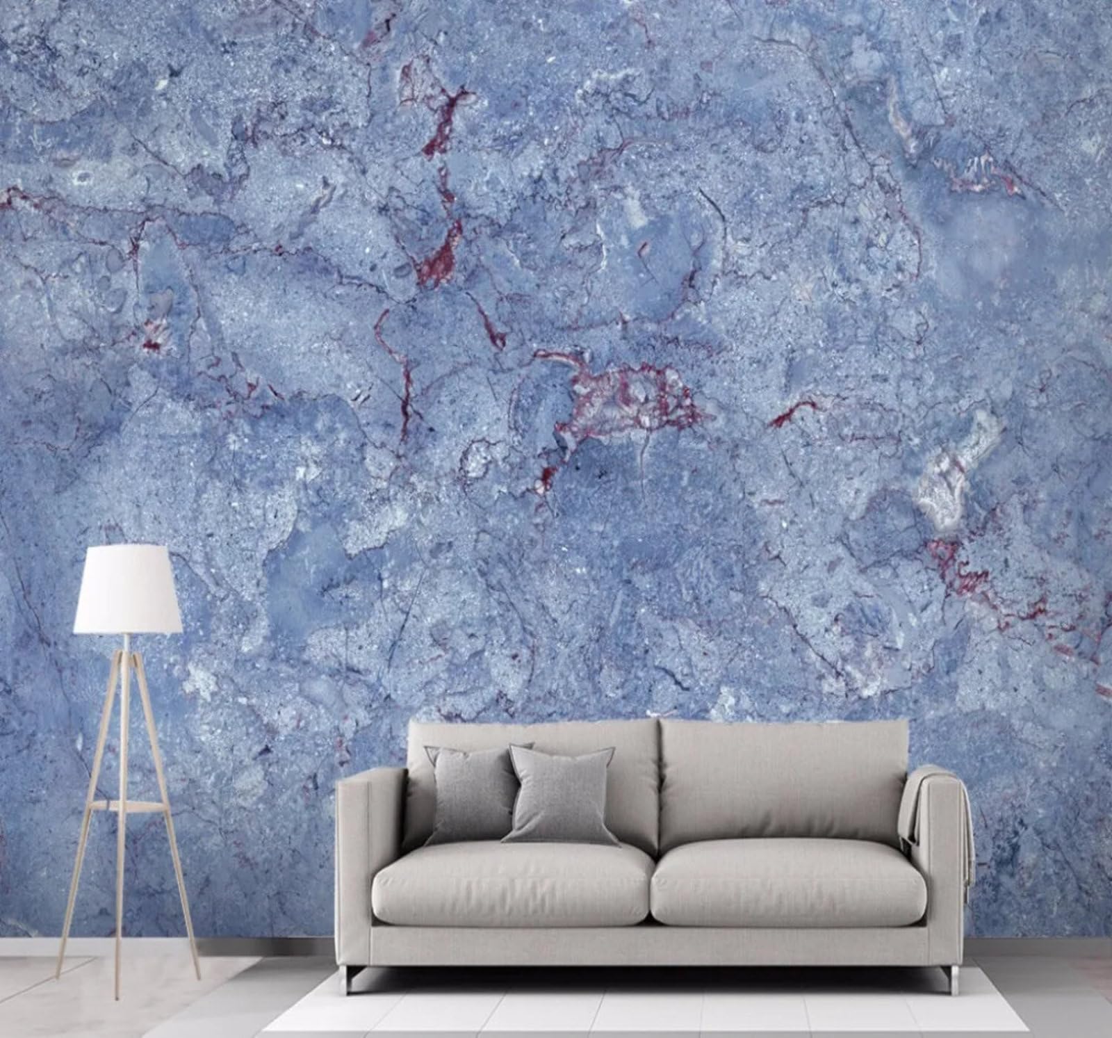 Wallpaper-3D-Xlm 430Cm×300Cm(B×H) Abstract Blue Ink Wash Texture Marble Effect 3D Wallpaper Easy Install Feature Office Living Room Sofa Bedroom Tv Background Wall Decoration-430Cm×300Cm