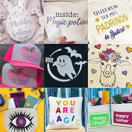 Miniatura 7 de TORC Rollo grande de vinilo de transferencia de calor HTV con purpurina rosa de 12 pulgadas x 20 pies, vinilo brillante para planchar en camisetas y