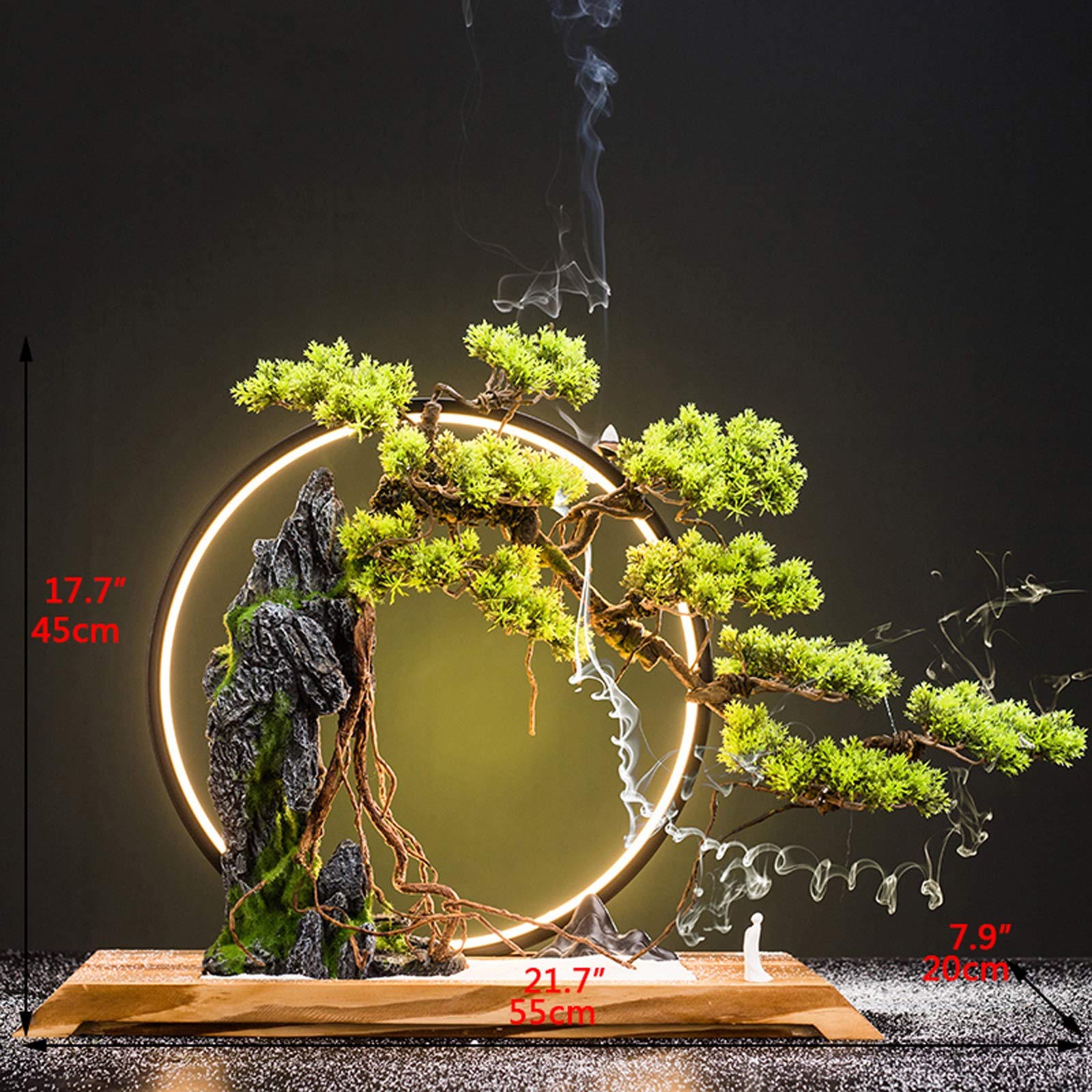 Amazon｜人工盆栽松 人工盆栽の木のデスクトップの装飾ロッキー植物と