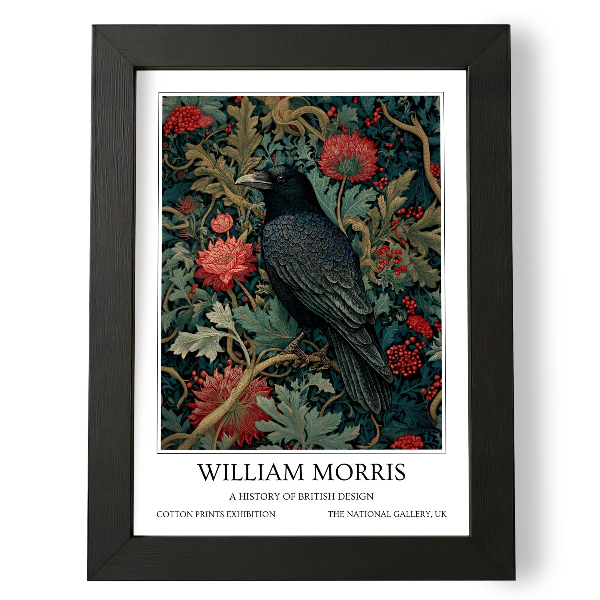 Fans Favourites William Morris - Vintage Art Noevua British Prints, Botanical Wall Art, A History of British Design Collection (Crow, A5, Framed) — image 1