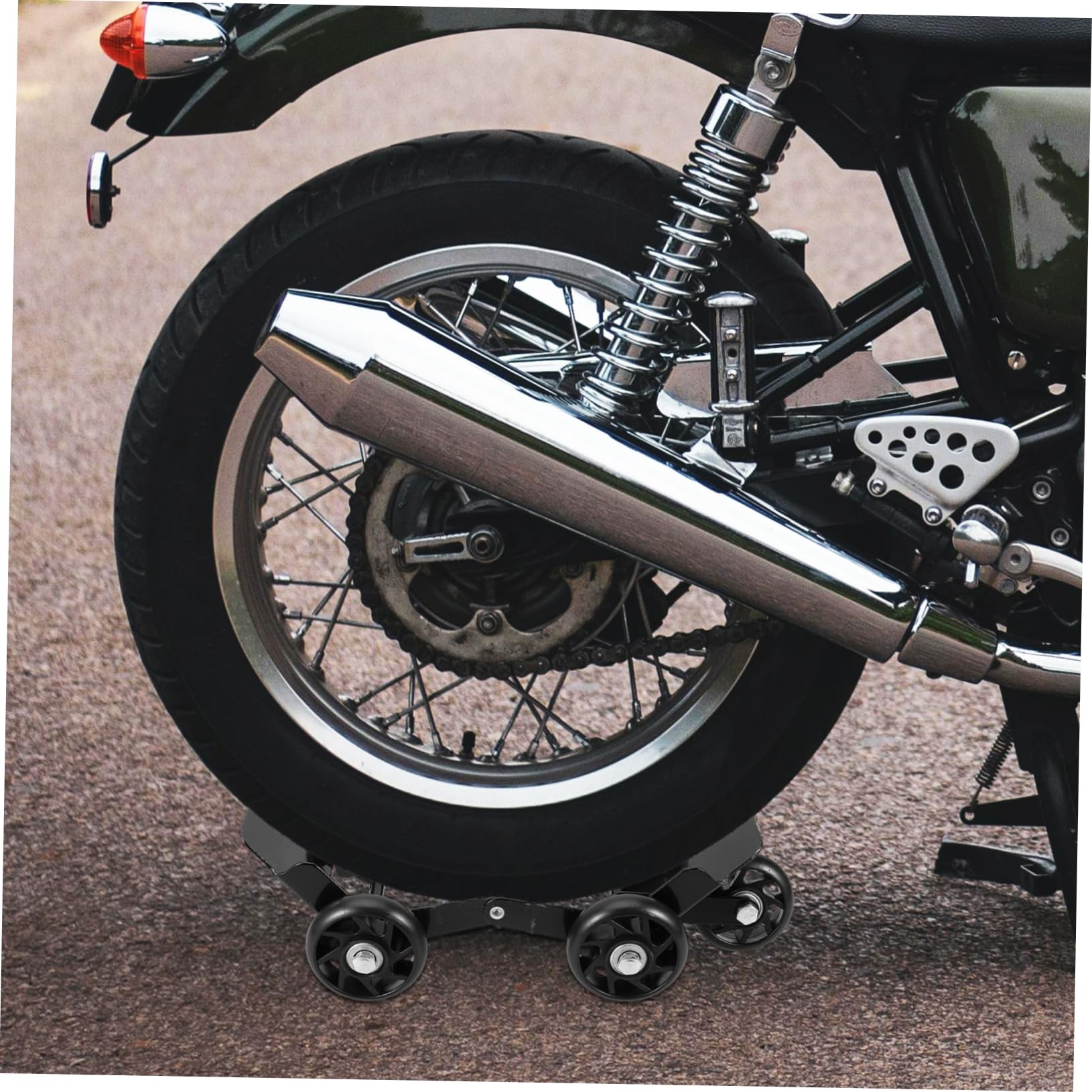 Mobestech Notfall Reifenwagen aus Metall und Kunststoff für Motorrad und Dreirad mit Hoher Tragfähigkeit und Leichter Bedienung bei Reifenpannen