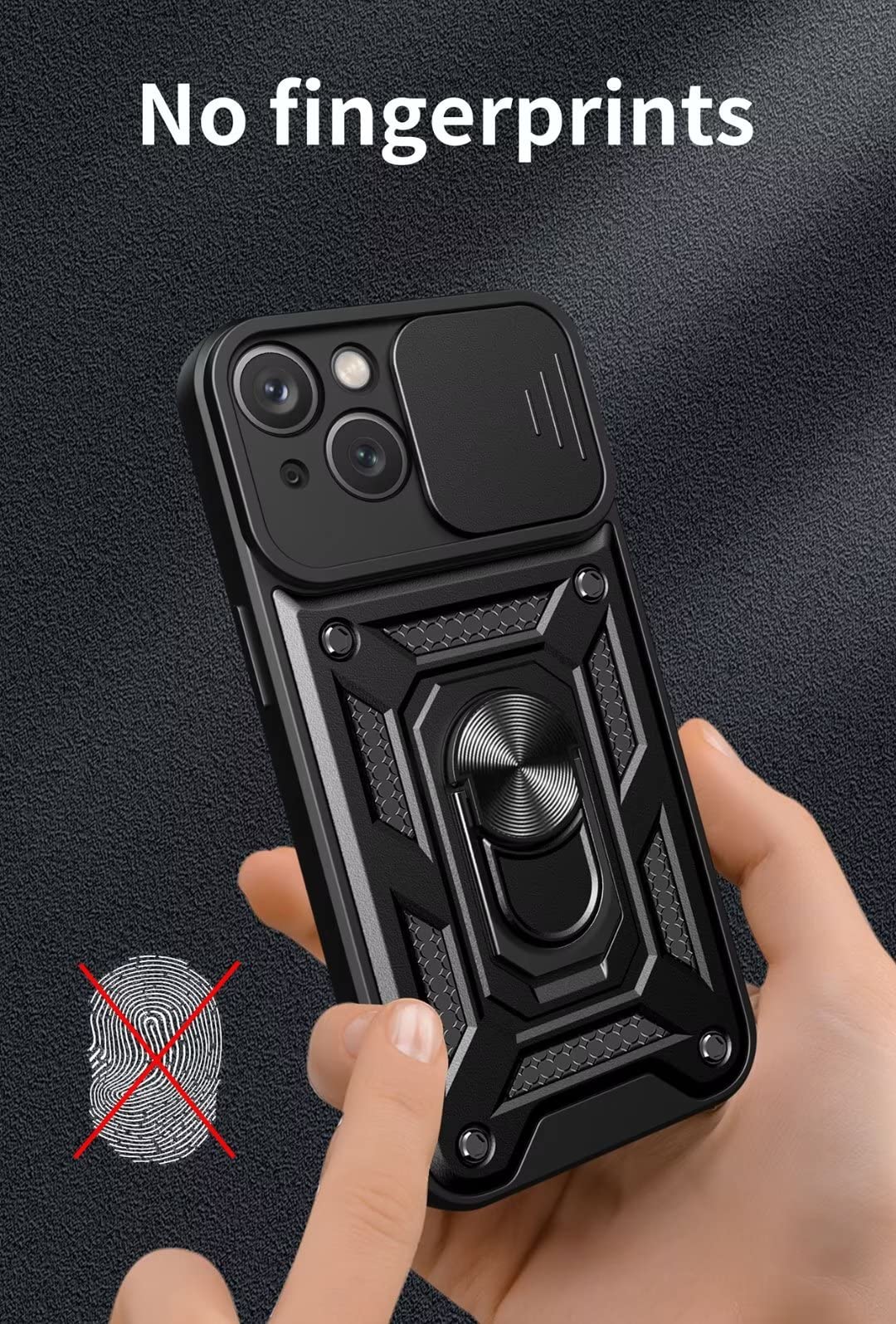COMAKU Cover Armor per Motorola Moto G54 5G, Custodia TPU+PC Antiurto con Scorrevole Cover Anello Supporto - Verde