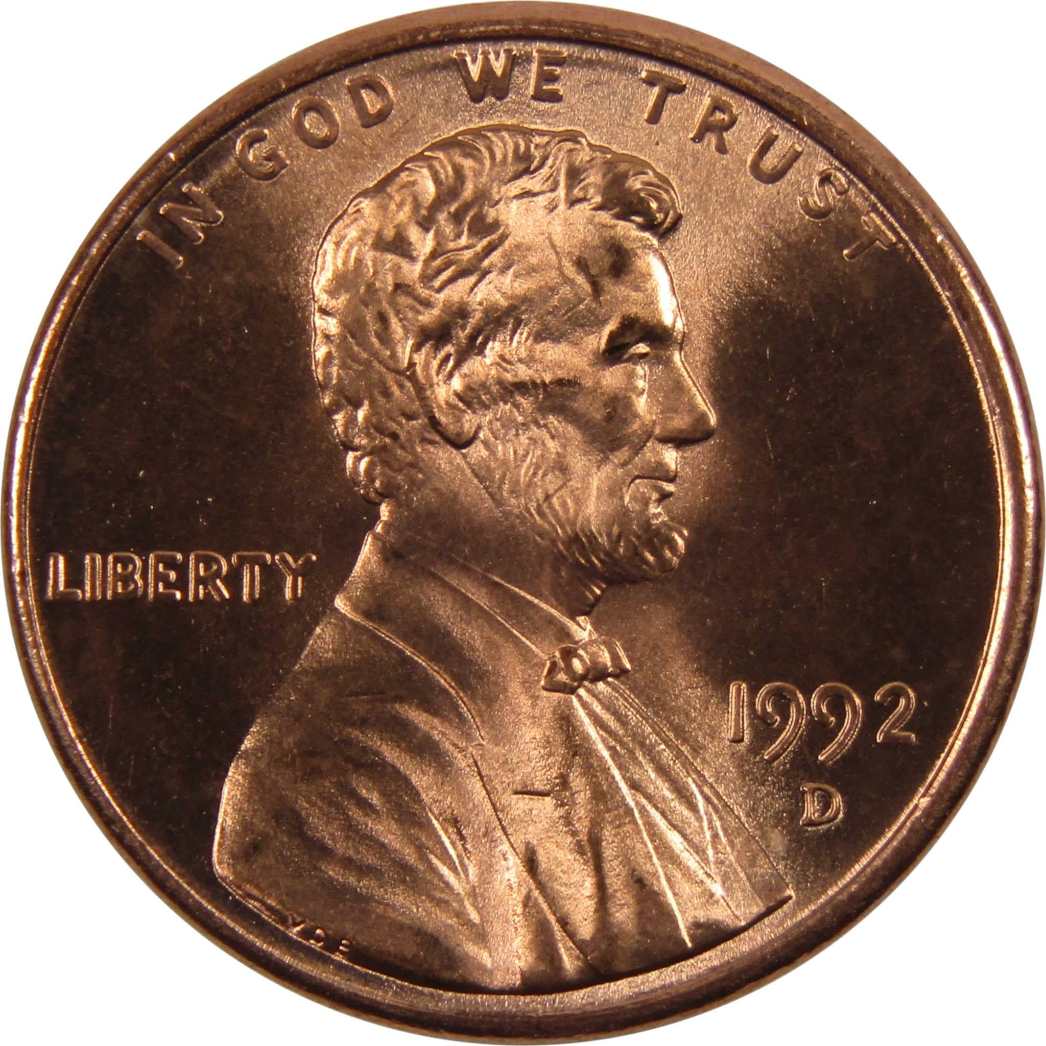 1992-D 1C RD リンカーン メモリアル 1セント 1992-D Penny RD Small Date Lincoln Memorial Cent DDOR Wide AM 1C