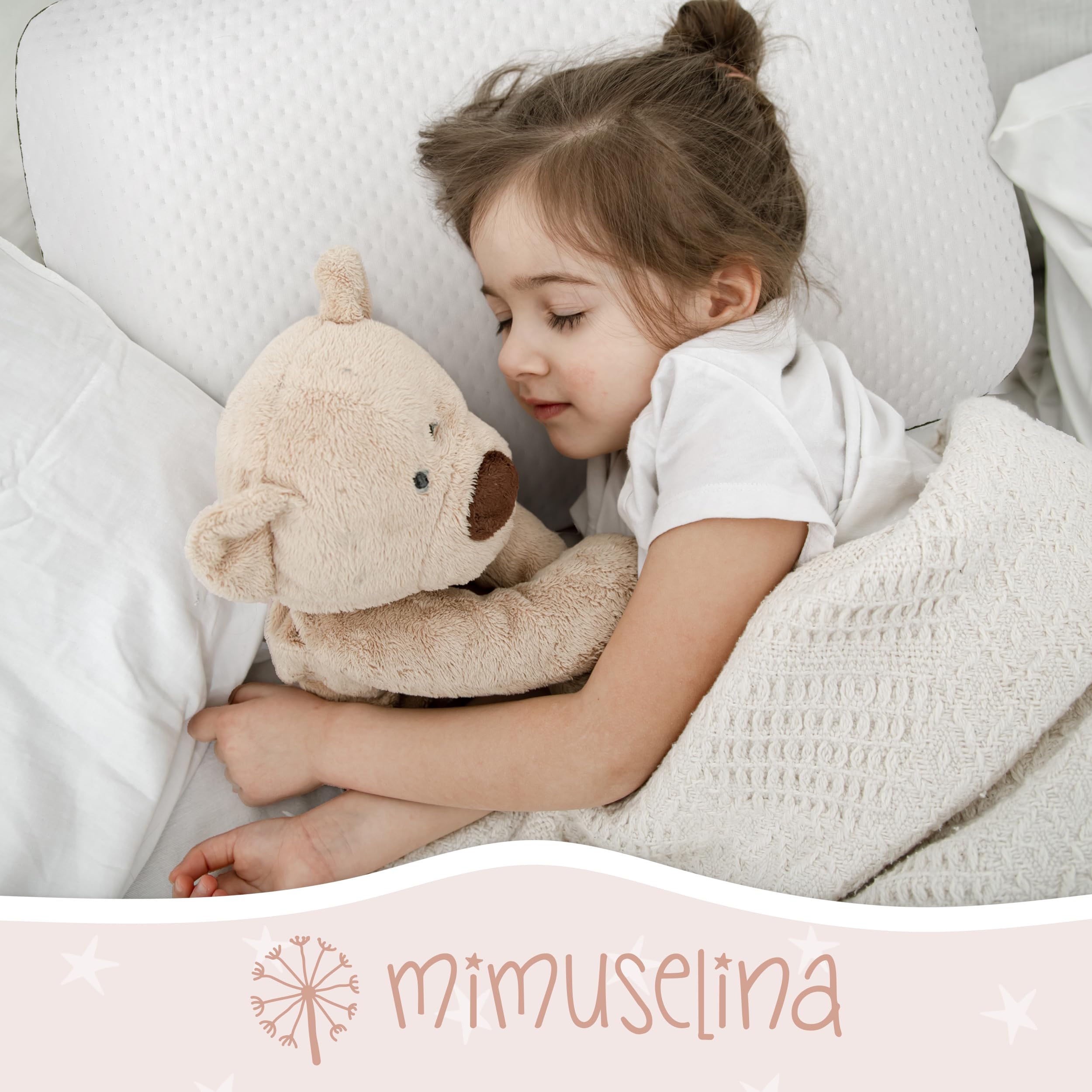 MIMUSELINA Viscoelastisch Kinderkissen 60x40x6 cm | Hypoallergenes Memory Foam für Babys | Kleine Kissen für Kinder, Ergonomisch & Atmungsaktiv | Abnehmbarer, Waschbarer Bezug aus Tencel