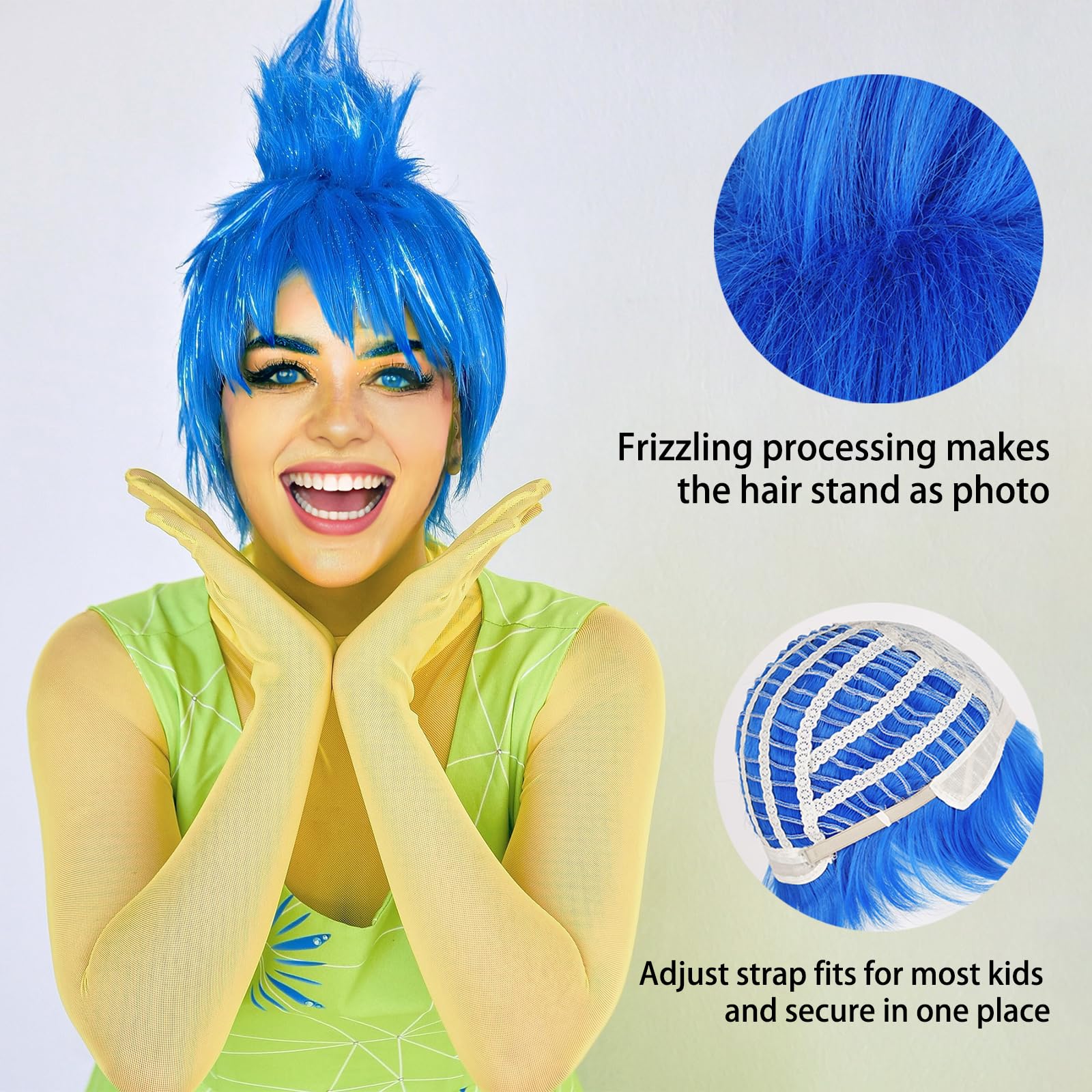 Amazon.com: Aicos Short Blue Cosplay Wig Men Women Anime Blue Wig