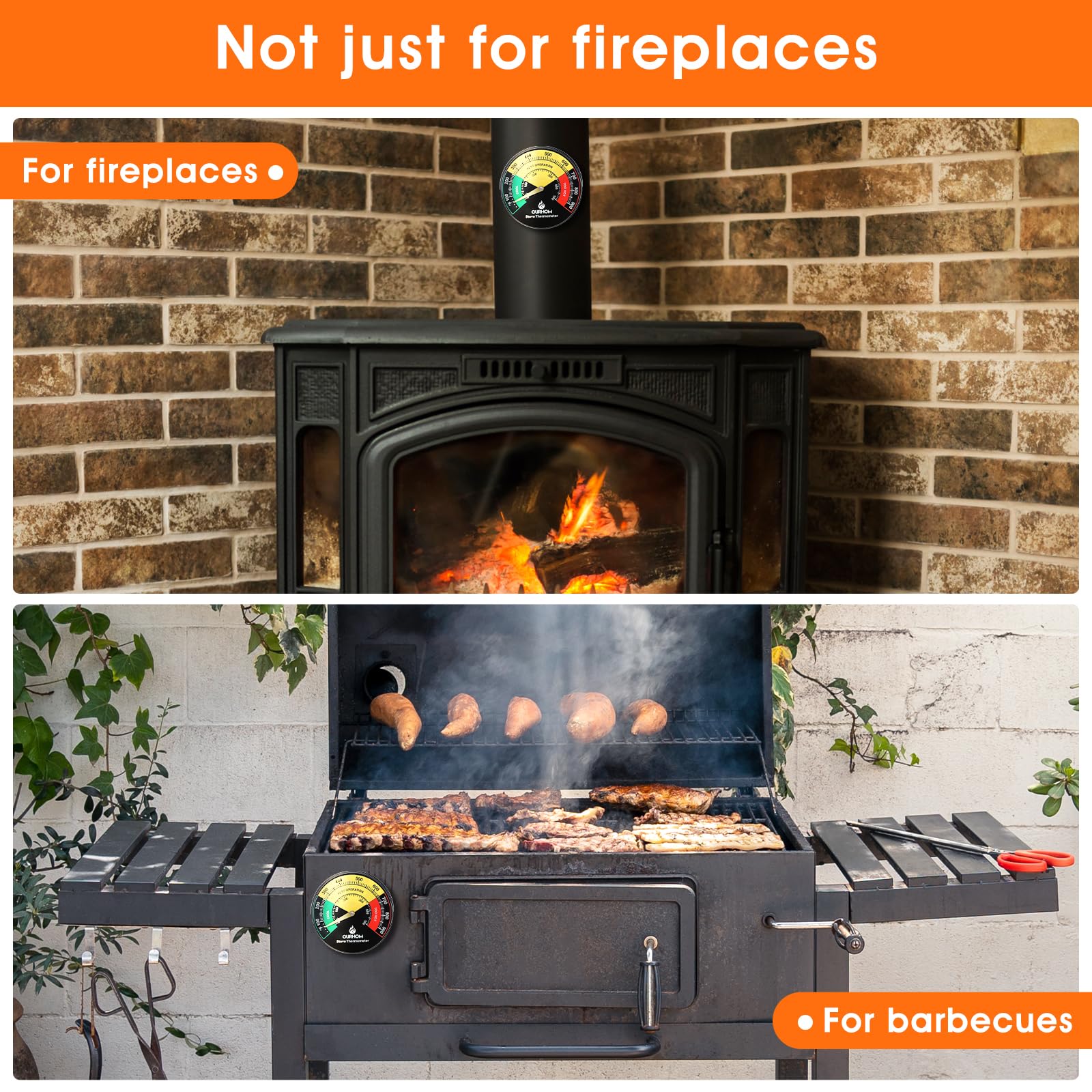 Amazon.com: Wood Stove Thermometer, 3.55inch Large Size Magnetic