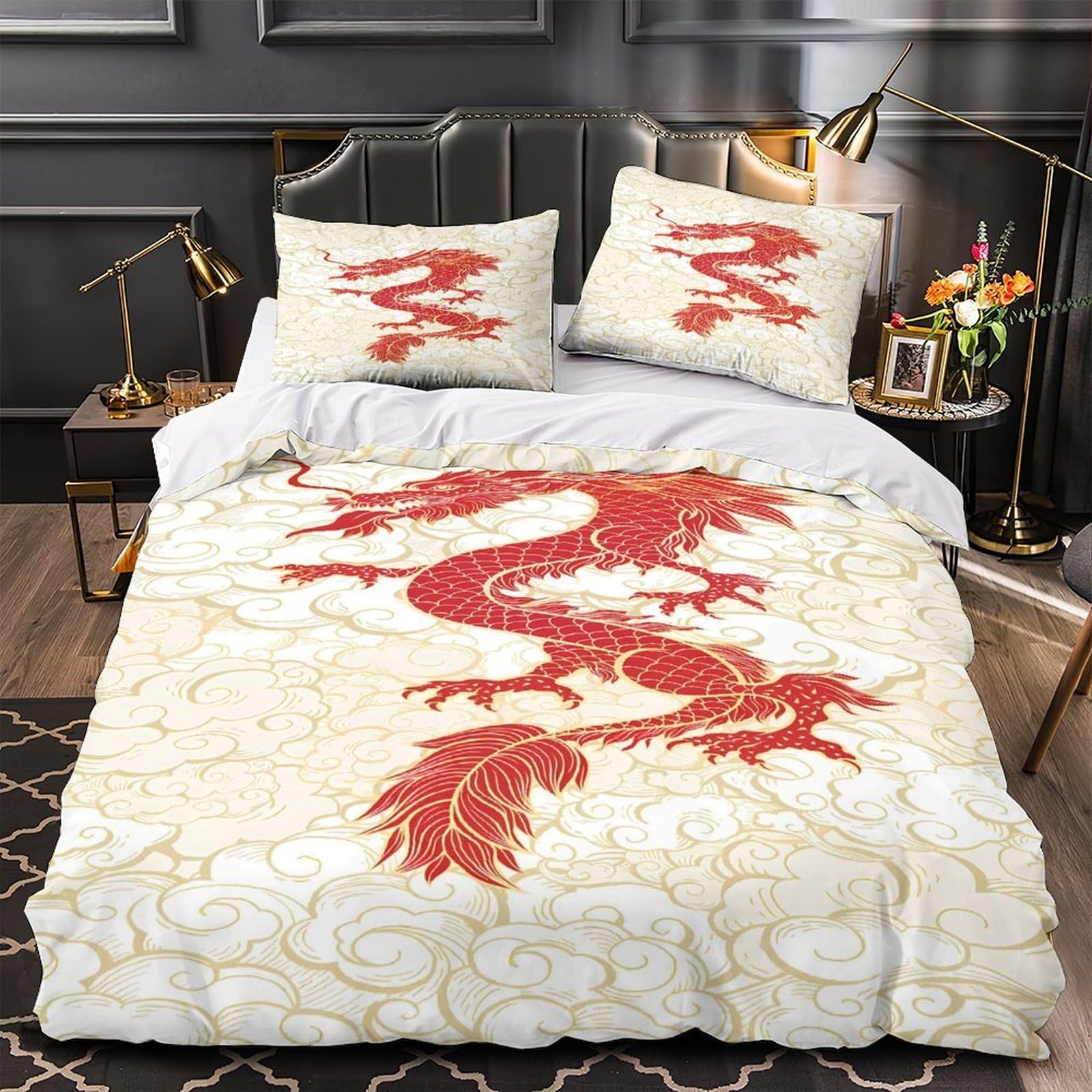 Housse de couette dragon impression 3D de qualité durable 140x200