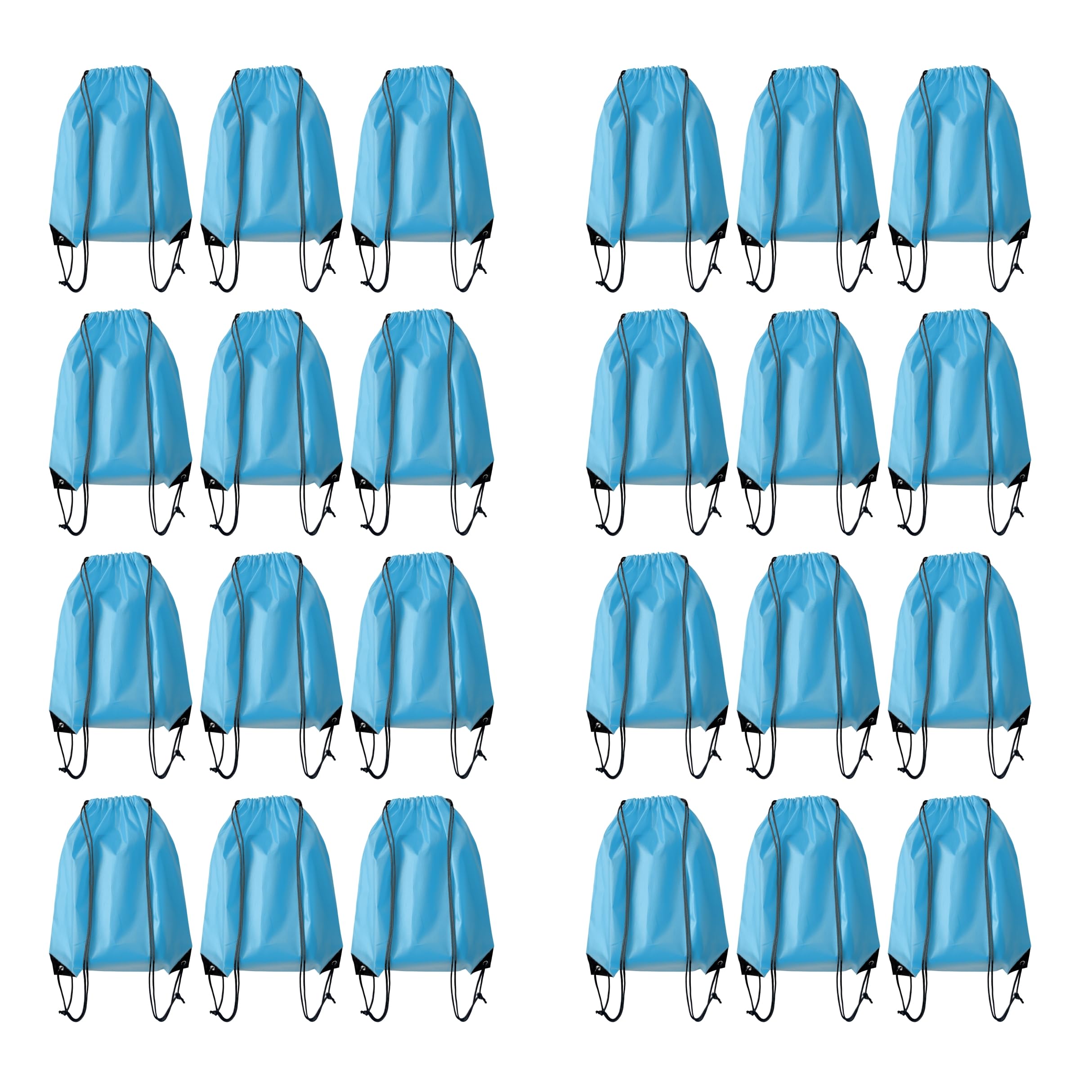 JohahaTim Drawstring Backpack Bulk 24Pcs Draw String Backpack Bags DIY Gym Sports Traveling Yoga Cinch Bag Sackpack Drawstring(sky blue light blue)