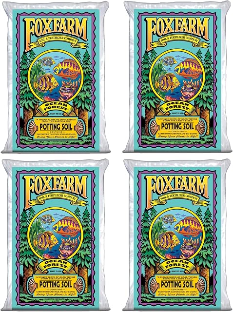 FoxFarm Ocean Forest Potting Soil, 1.5cu ft (Pack of 4) - Light, Aerated Texture, Designed for All Container Plants