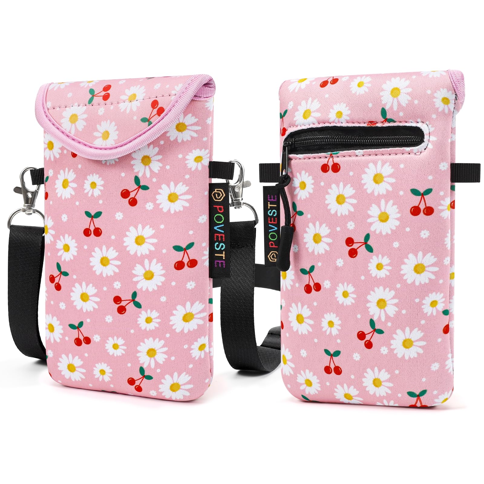 Flap Closure Secure Cell Phone Bag with Card Pocket for iPhone &amp; Samsung