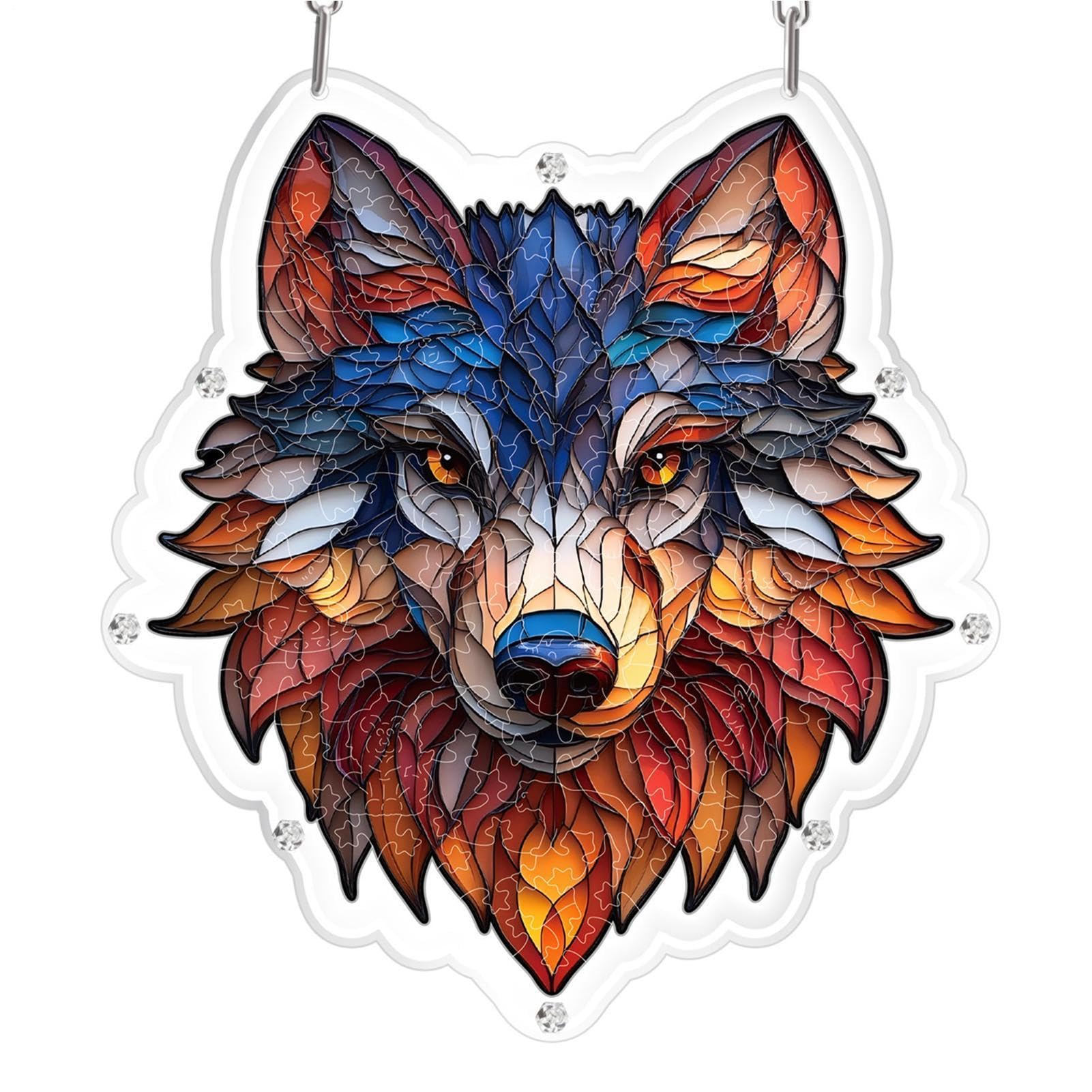 Decoración de lobo de acrílico con acabado artístico para exteriores