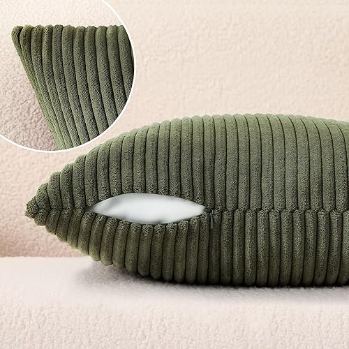 Miniatura 5 de Mecatny Juego de 2 fundas de almohada decorativas de pana de 20 x 20 pulgadas  20.0 x 20.0 in., para sofá y sala de estar, fundas de almohada