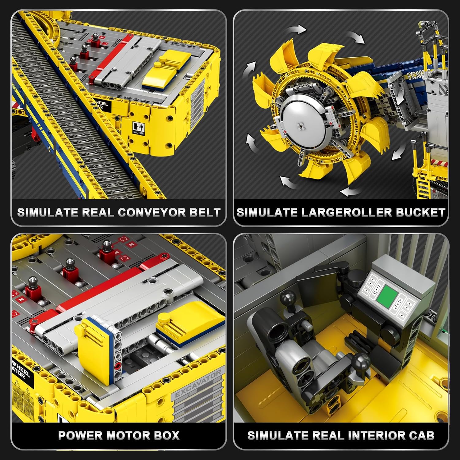 Reobrix Bucket Wheel Excavator Building Blocks Set 22017, Remote Control Construction Vehicle Model Kit for Adult, RC Technic Engineering Car Toys Gifts for Boys and Girls 14+, (3970 PCS)