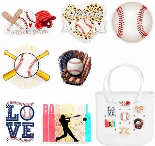 Baseball Charms for Bogg Bag - Acrylic Baseball Mom Accessories Suitable for Simply Southern Beach Totes and Rubber Beach Bag Decorations