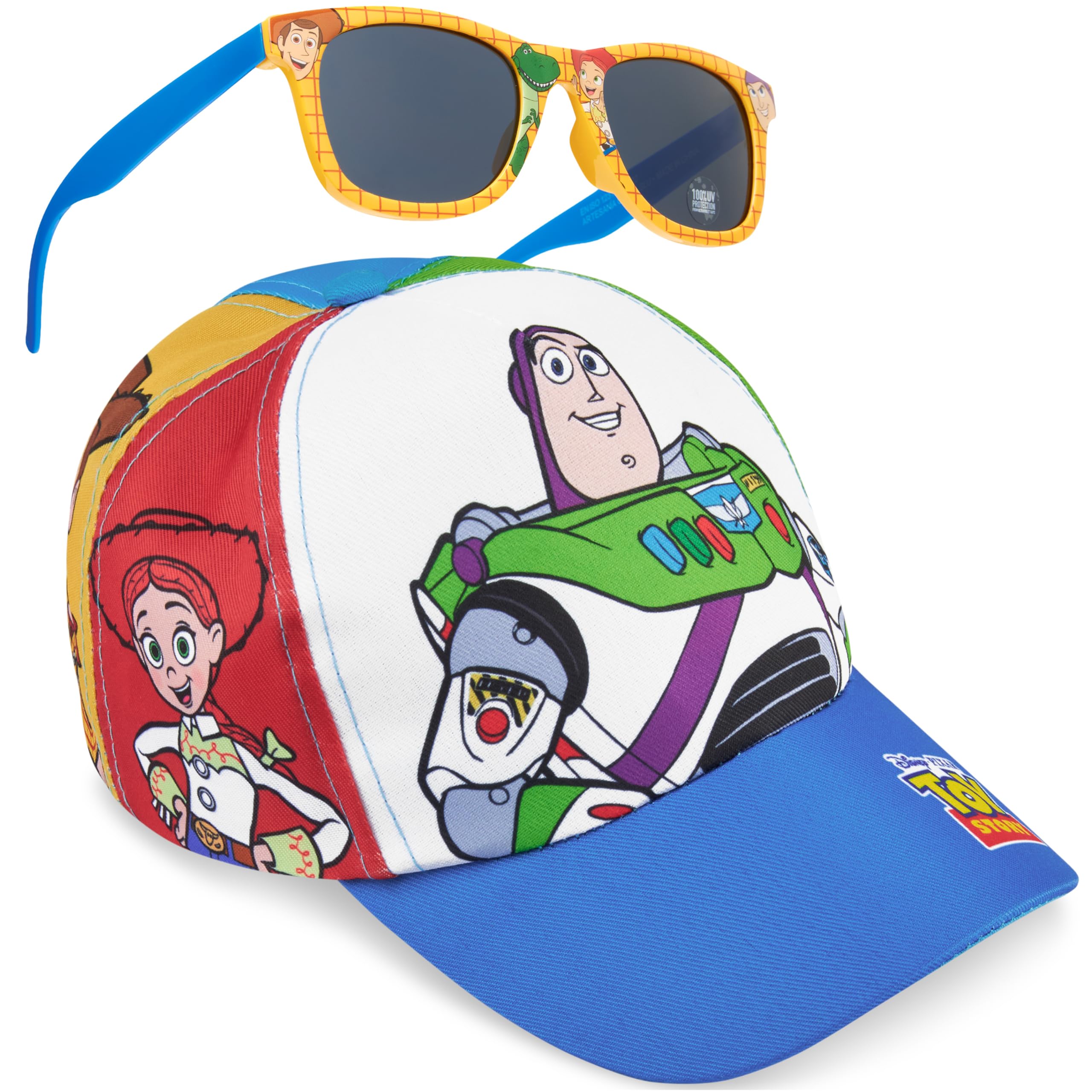 Photo 1 of ***damaged glasses****Disney Toy Story Baseball Cap and Sunglasses Set for Boys UV 400 Sun Protection Buzz Lightyear Woody Gifts for Boys (Multi Toy Story)