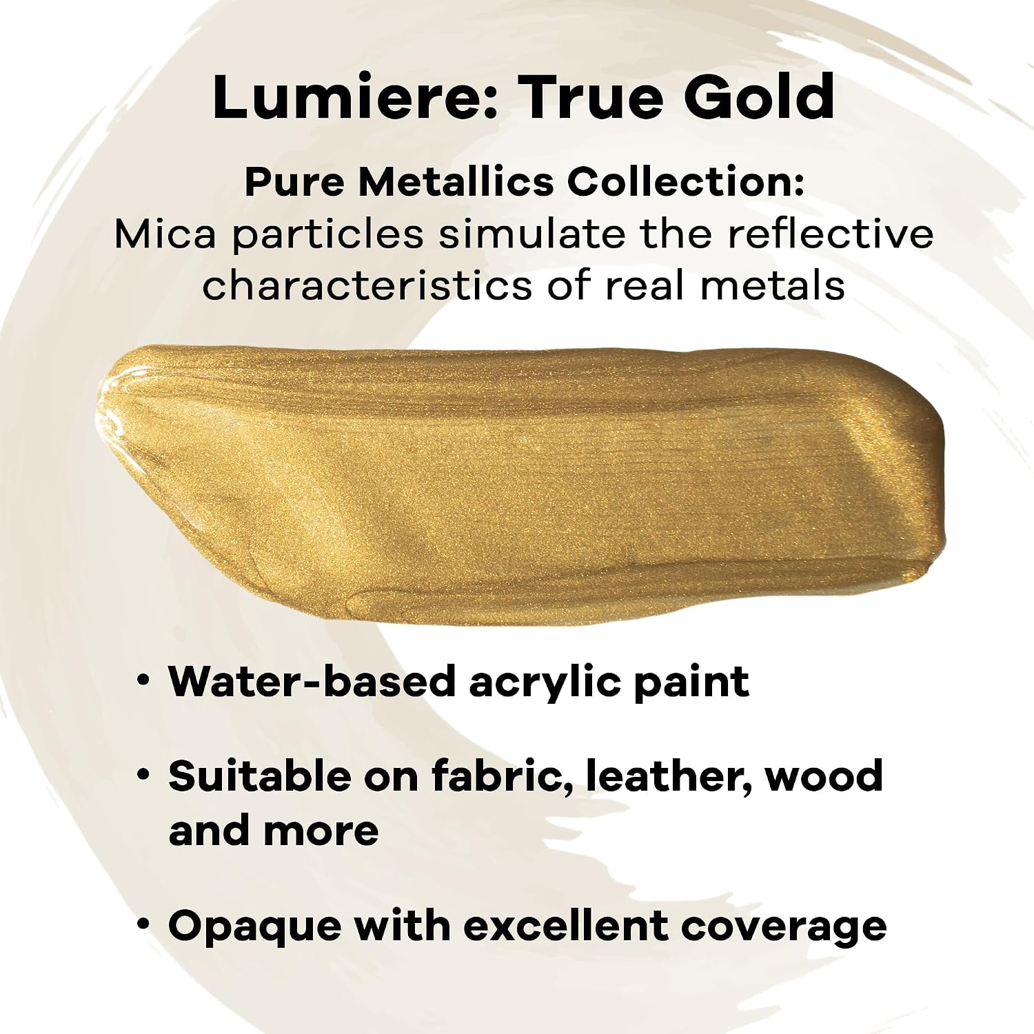 Jacquard Lumiere 8oz Fabric Paint True Gold - Metallic Paint for Fabric, Leather, Canvas, Paper and Wood - Light-bodied Metallic Acrylic Paint - Lightfast & Vibrant Metallic Acrylic Paints