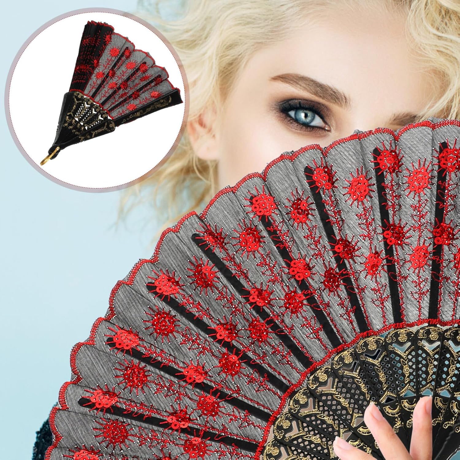 Detailný pohľad na vejár - čipkovaný vzor