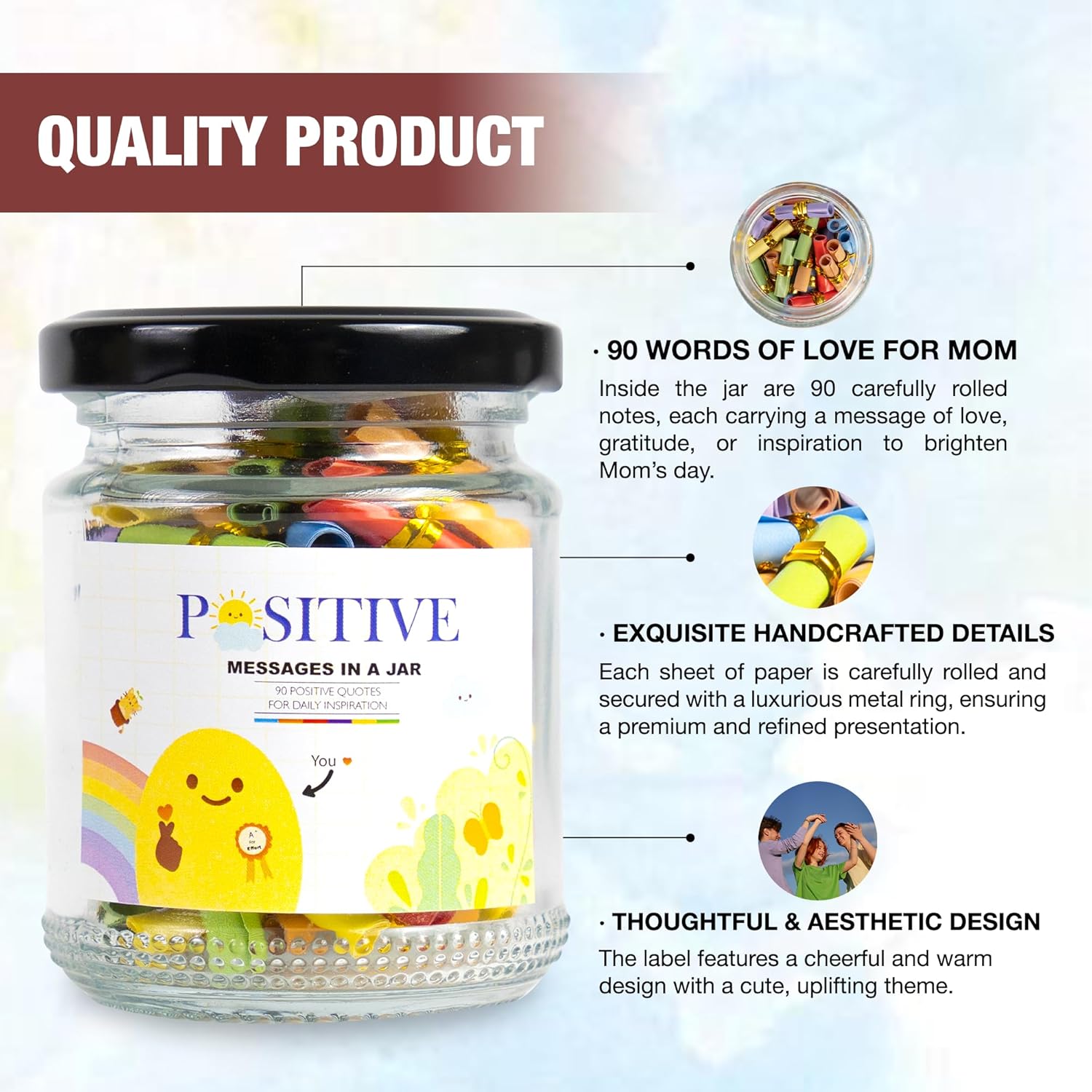 90+ Positive Messages with NFC Keychain, Unique Gifts for Women, Affirmation Cards, Positive Affirmations Cards, Stocking Stuffers Teens, Self Care Gift, Valentines Day Gifts For Him, Valentines Gift - Image 2