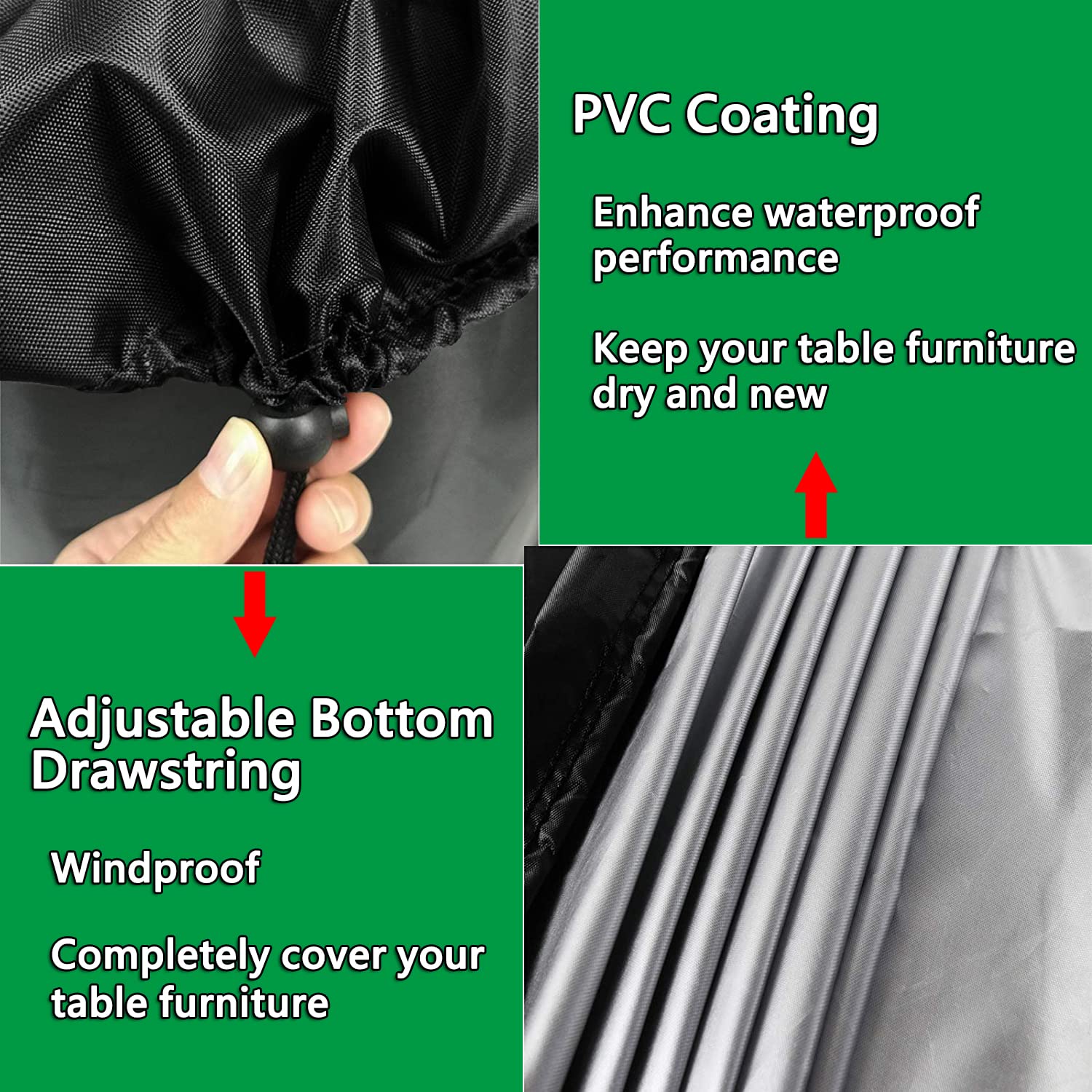 Housse De Table De Jardin Ronde, Housse De Dessus De Table De Terrasse