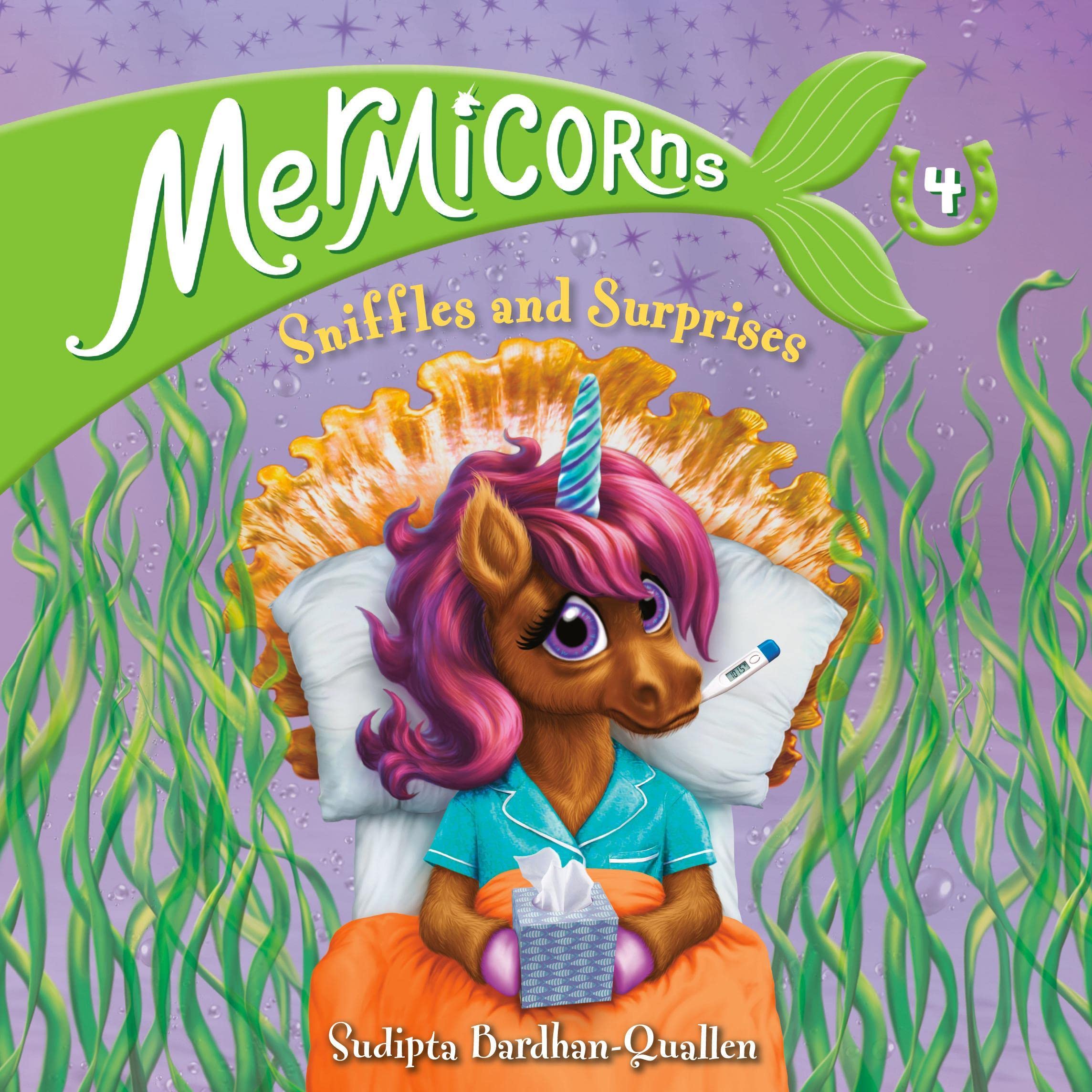 Cover art for Mermicorns #4: Sniffles and Surprises