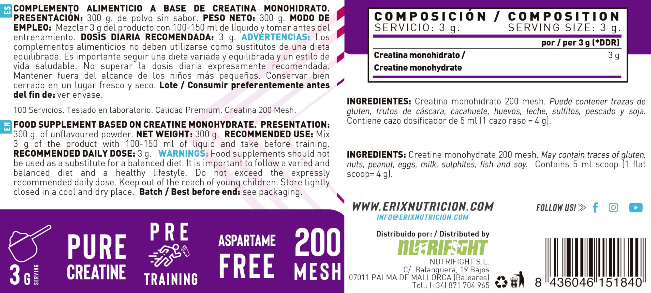 ERIX Nutrición Pack ISO Advanced Plus 2kg+ Creatina Monohidrato 300g+ Shaker Blanco, Proteína Aislada Isolate para Recuperación y Crecimiento Muscular, Musculación (Bombón Hazelnut)