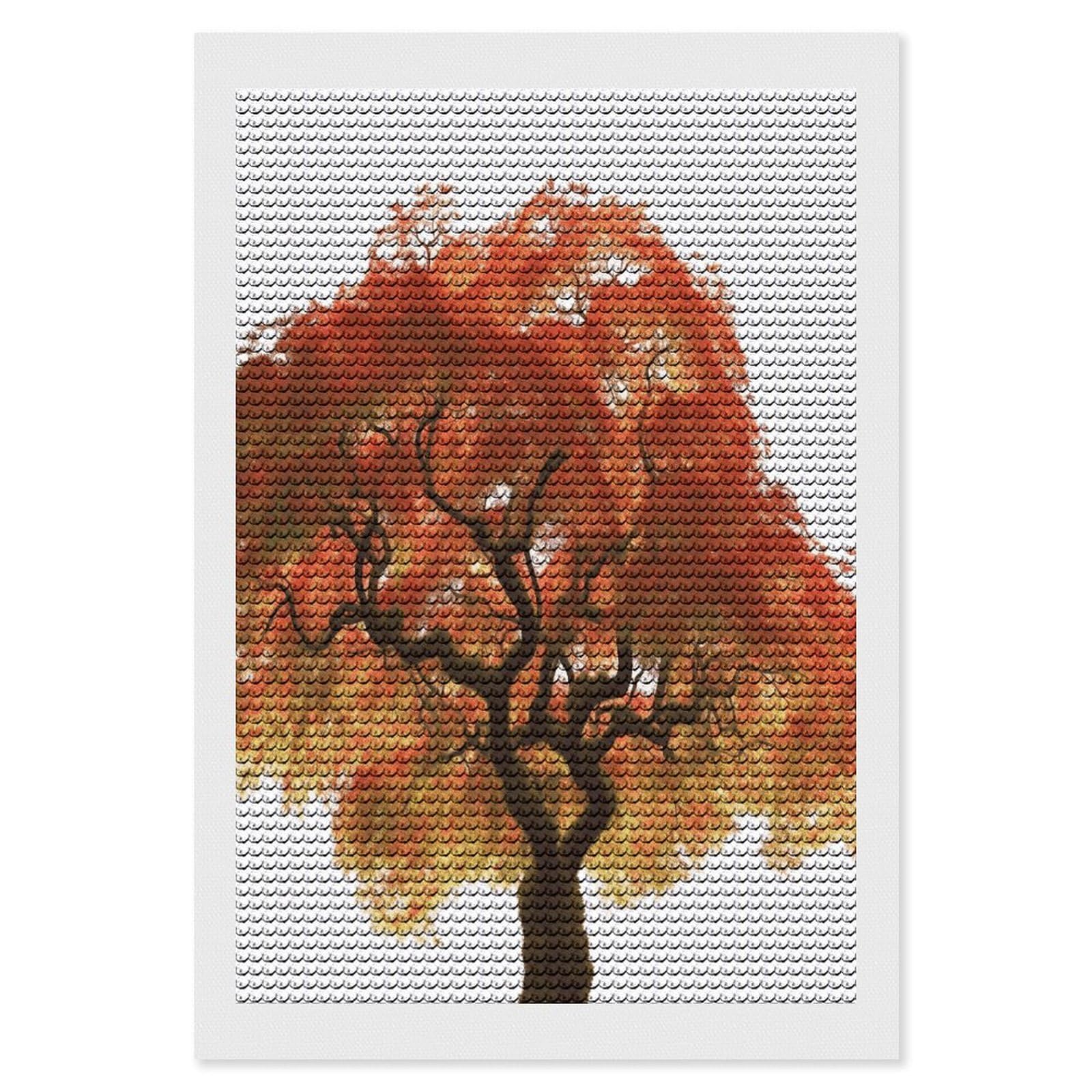Maple Tree Diamond Art Kits for Adult Round Full Drill Diamond Dots Paintings for Beginner Picture Art DIY Diamond Painting Kits 5D Diamond Art Painting for Home Wall Decor 8"x12"