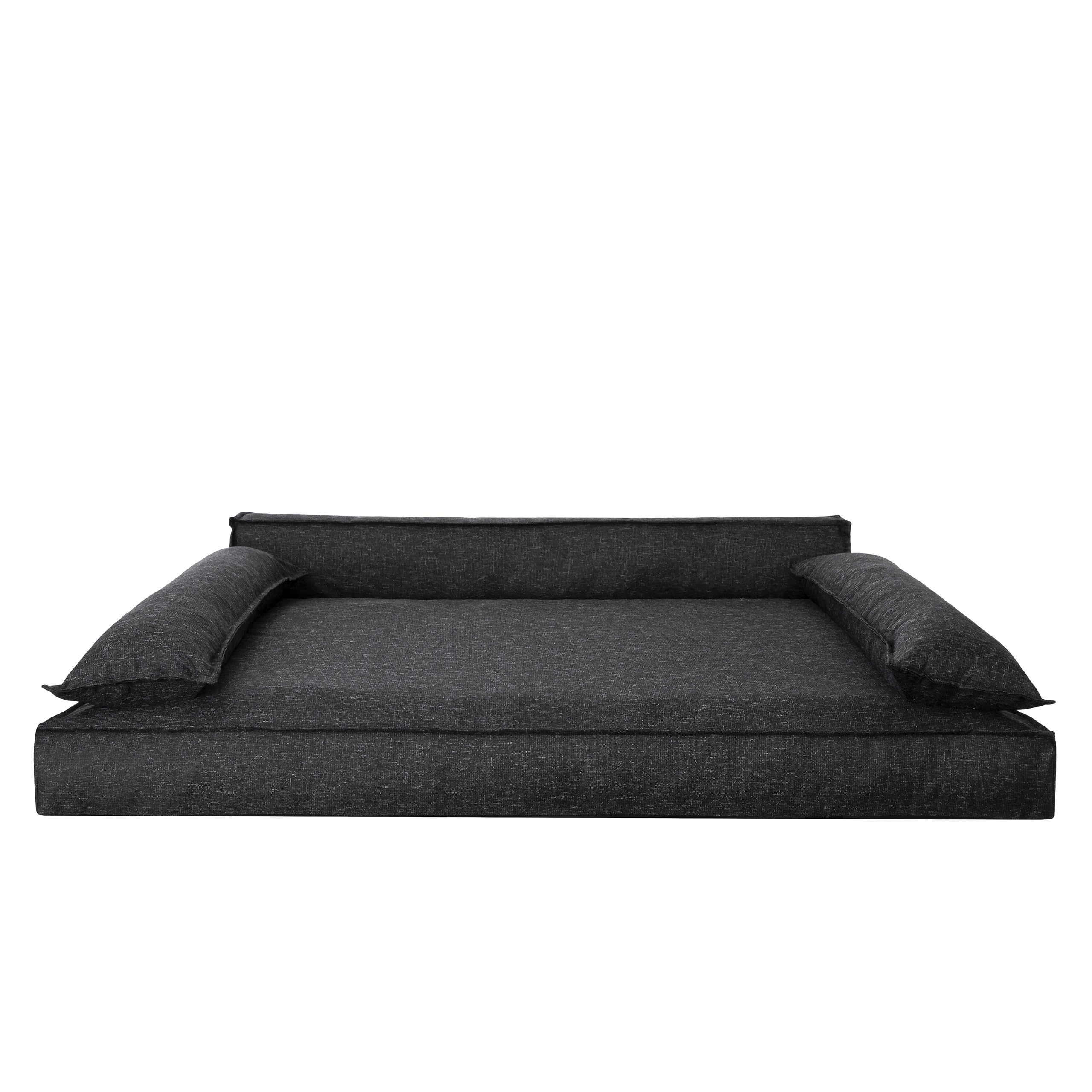 PillowPrim Legowisko dla psa, materac dla zwierząt domowych, legowisko dla kota, poduszka dla psa, kosz dla psa, sofa dla psa, ortopedyczne, meble, czarne, 120 x 77 cm