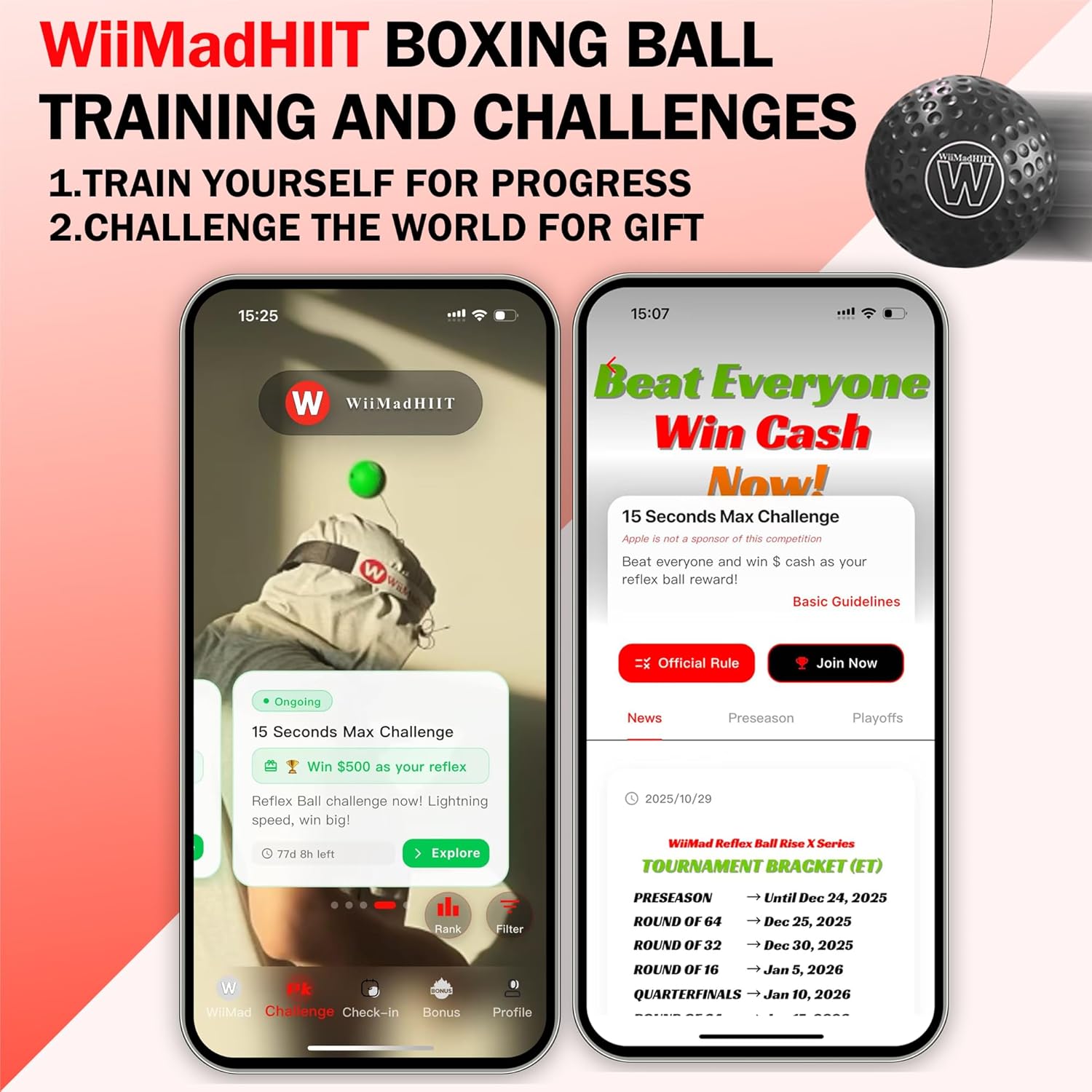Boxing Reflex Ball with Punch Counter App, Fun Punch Game with Headband, Hand Eye Coordination Training | Boxing Equipment, Fitness Gift Ideas for Teen Boys and Anyone into MMA Training
