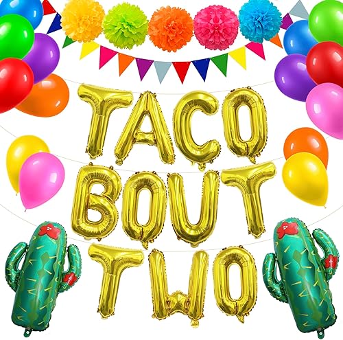 Taco Bout - Cartel de dos globos para decoración de fiesta de cumpleaños de dos cumpleaños, fiesta de taco, fiesta mexicana, dos cumpleaños,