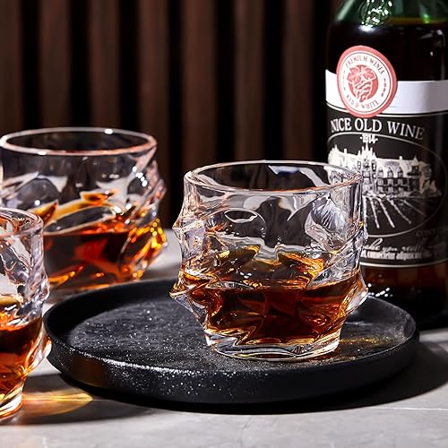 Miniatura 4 de Juego de 6 vasos de whisky, vasos de cóctel de cristal de 10 onzas en caja de lujo, utensilios de bar de rocas antiguas para ron de cóctel de vodka