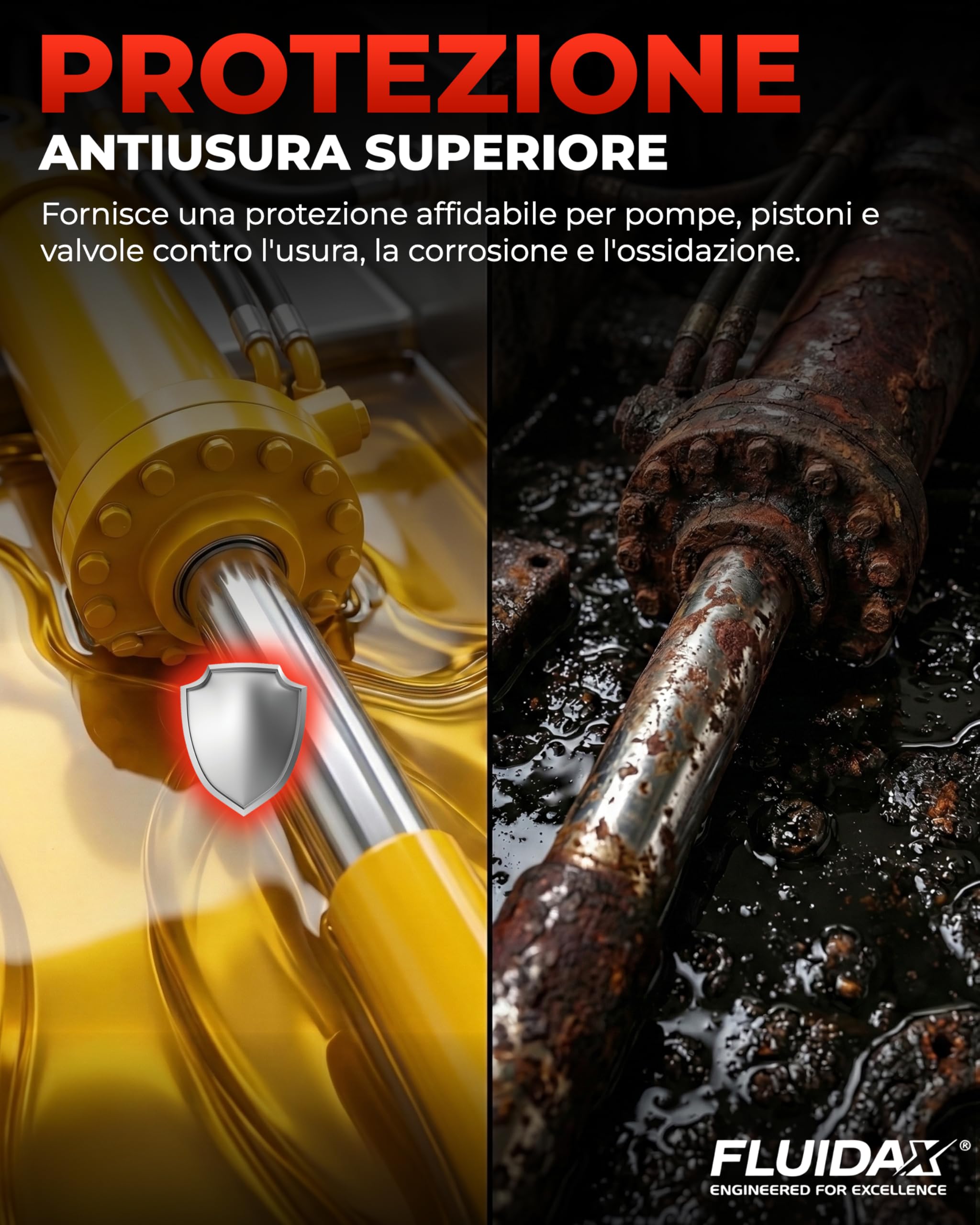 Olio idraulico ISO VG 46 HLP per Impianti Idraulici, Lubrificante Minerale Antiusura, Antiruggine, Antischiuma, Elevato indice di Viscosità HLP - DIN 51524-51525 - ISO HM (1)