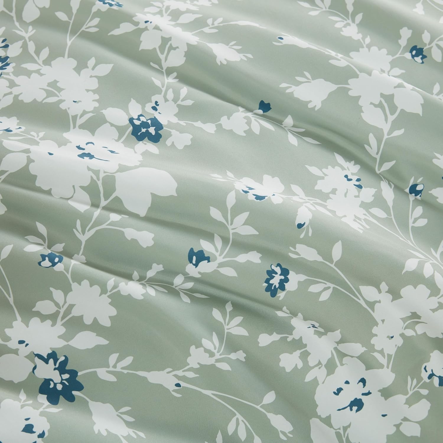 Full Blue Reversible Microfiber Comforter Set with Piped Edges