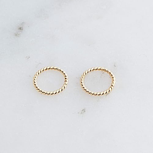 Miniatura 5 de 6mm 20 GA Extra Small Hoop Piercing Twisted Gold Filled 20 GA Septum Huggie Cartilage Nose Tragus Earrings (6mm  20 GA, 14K Yellow Gold Filled