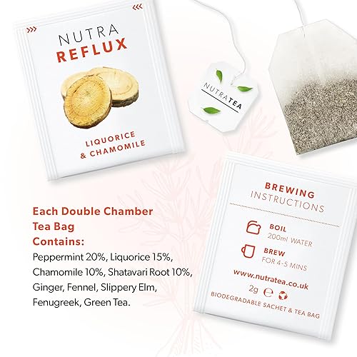 Miniatura 5 de NUTRAREFLUX - Té de reflujo ácido  Té para aliviar la acidez estomacal  Proporciona alivio del malestar estomacal y alivio de la ERGE  Incluye olmo