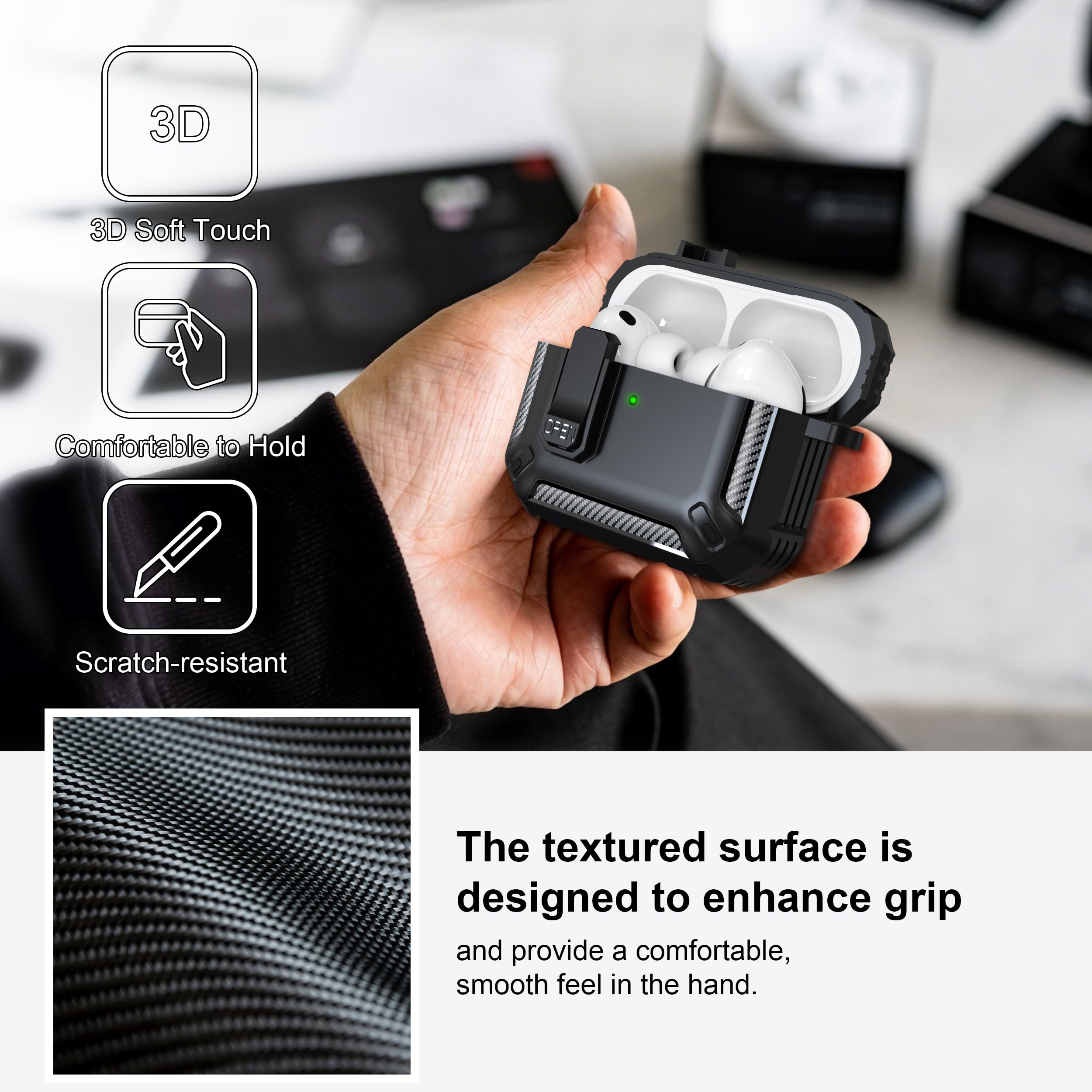 AirPods 第3世代 本体 ホワイト カバー付き（黒） Amazon | Holdit ブランド AirPods 第3世代 ケース カバー シリコン
