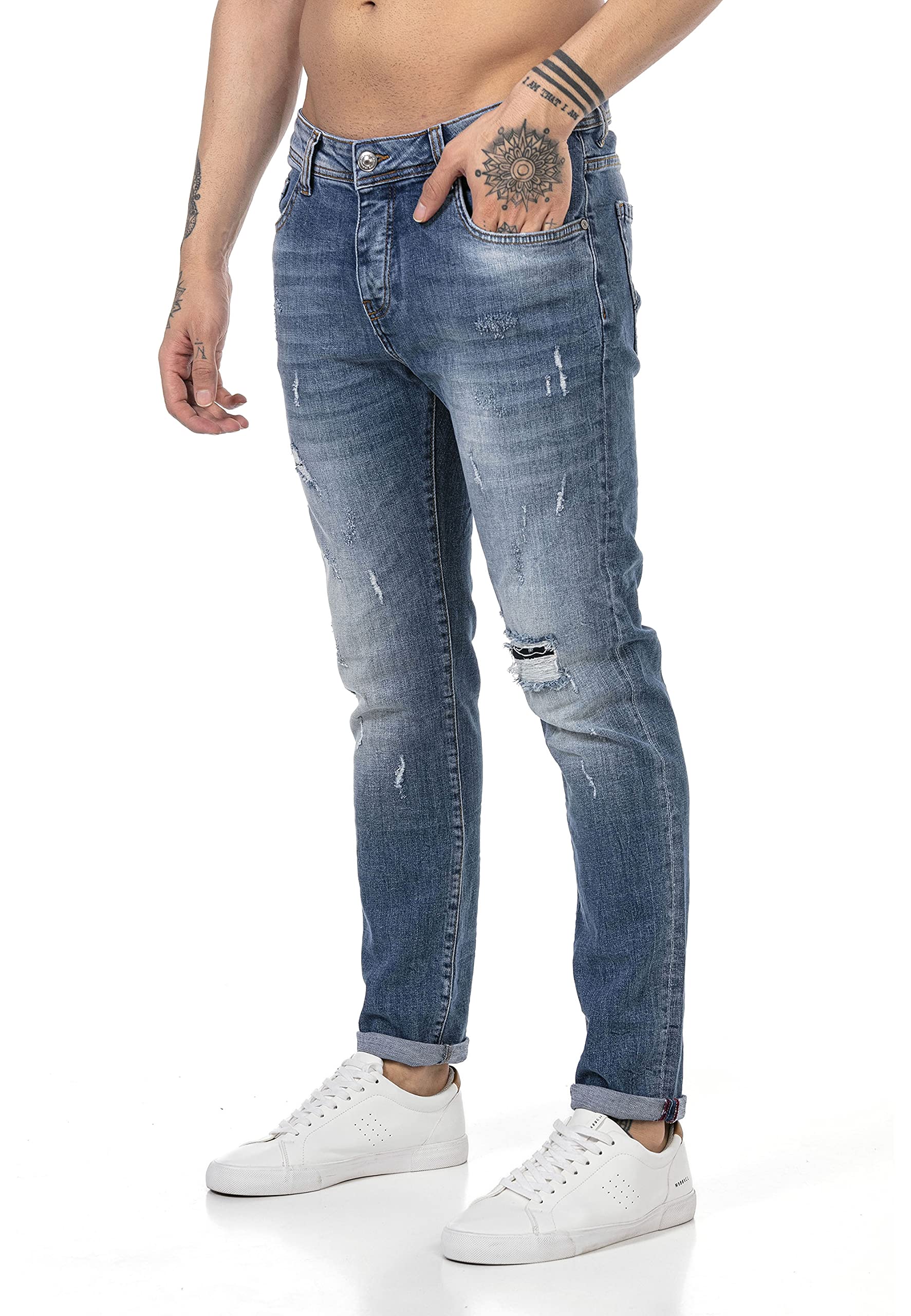 RED BRIDGE Vaqueros para Hombre Jeans Denim Pants Estilo Destroyed