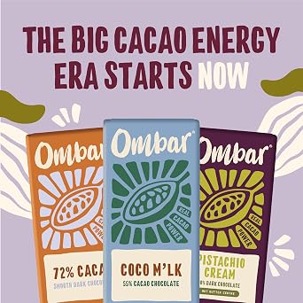 Ombar Vegan Chocolate, 72% Cacao Organic Dark Chocolate 70 g Fairtrade All Natural Ingredients