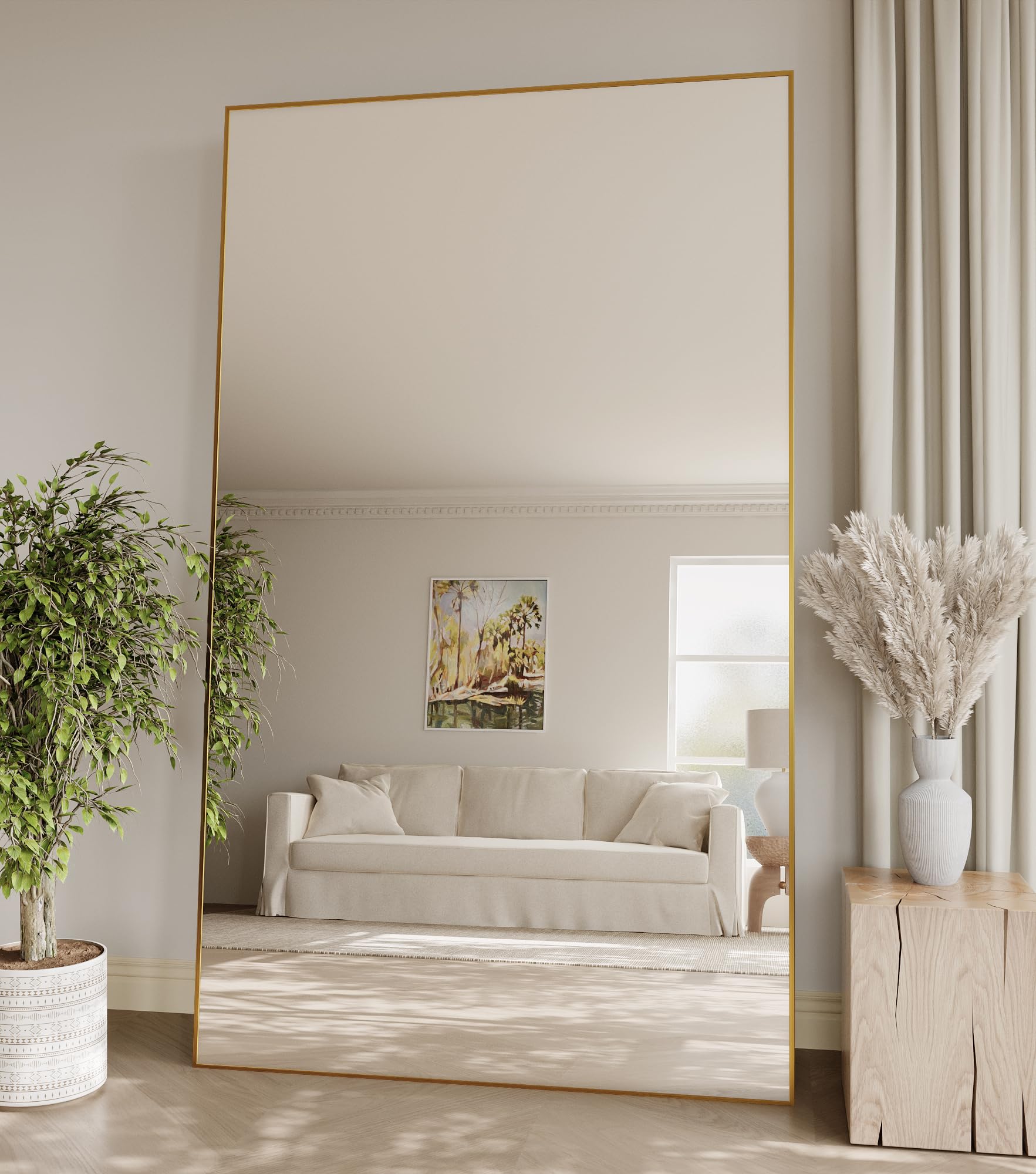 Koonmi 77"x38" Floor Mirror Full Length, Large Gold Mirror
