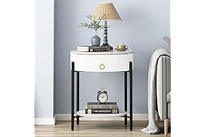 OIOG Contemporary Nightstand with 2-Tier End Table, Drawer, and Shelf
