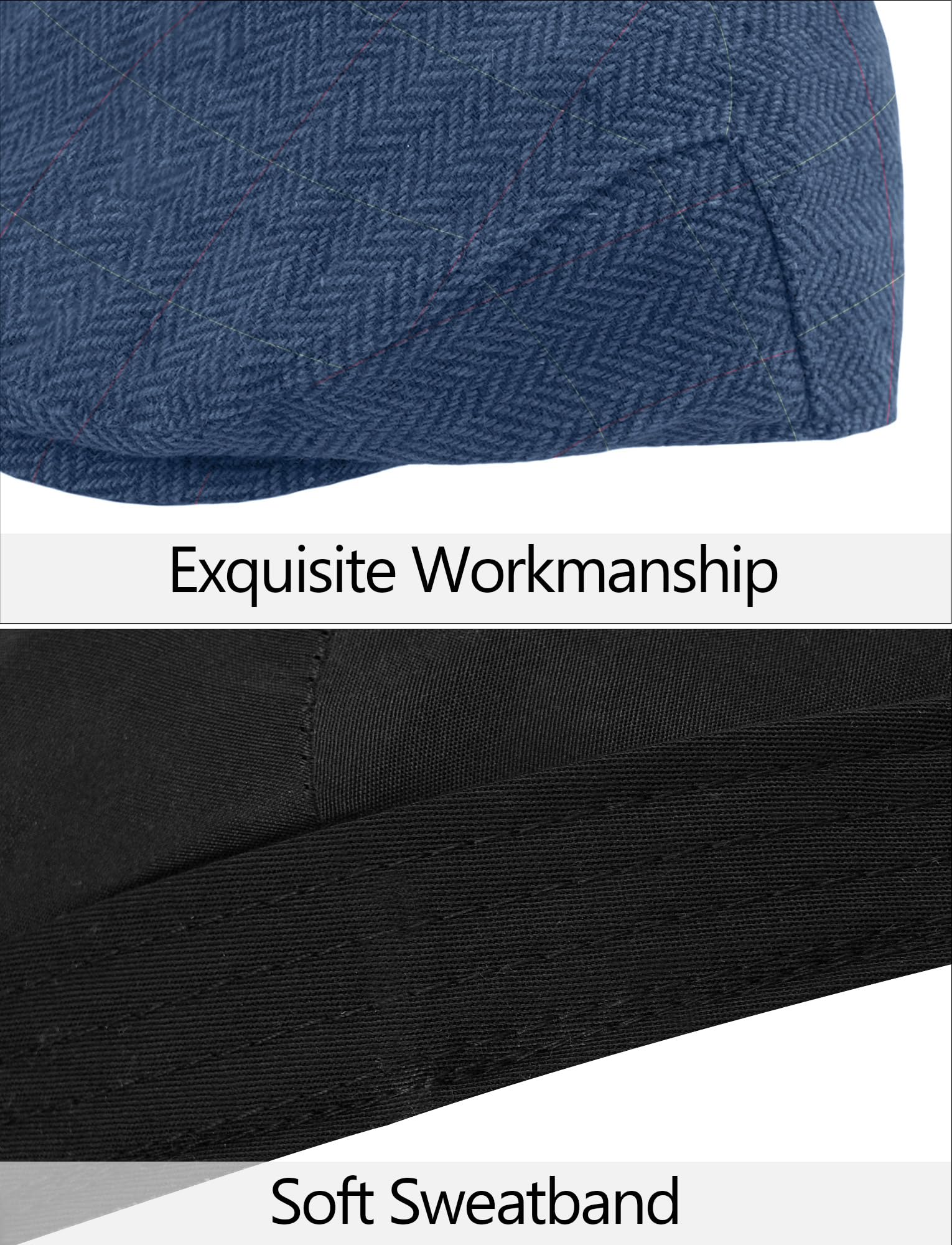 Maeau Berretto Tweed per neonato/bambino, berretto piatto cappello da bavero traspirante regolabile cappello Newsboy Gatsby vintage protezione solare cappello fodera morbida, diverse stagioni, S-L/1