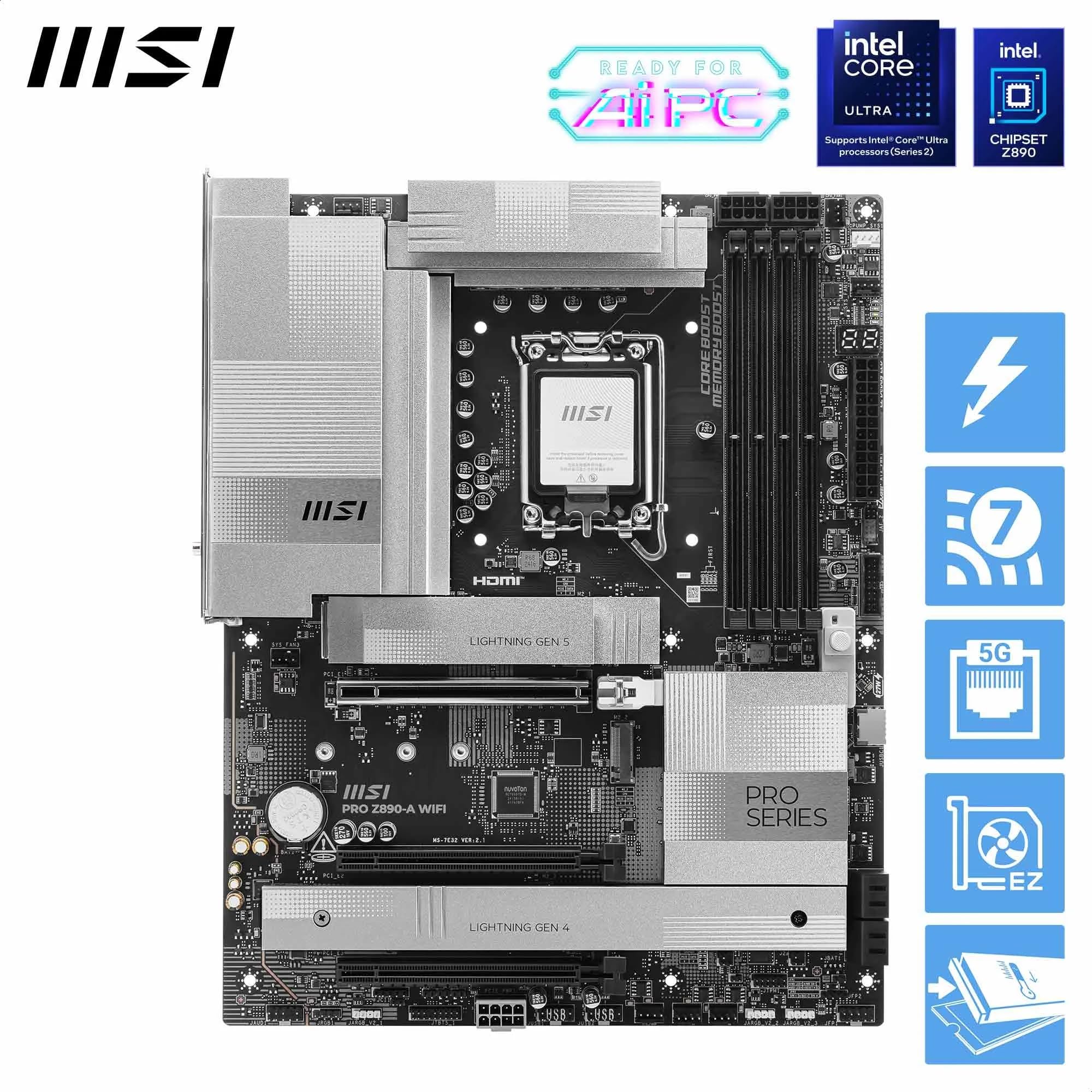 CPU Core Ultra 7 265KF+MSI PRO Z890-A WIFI Intel Core Ultra 7 265K / MSI Z890 Gaming Plus WiFi DDR5 mainboard