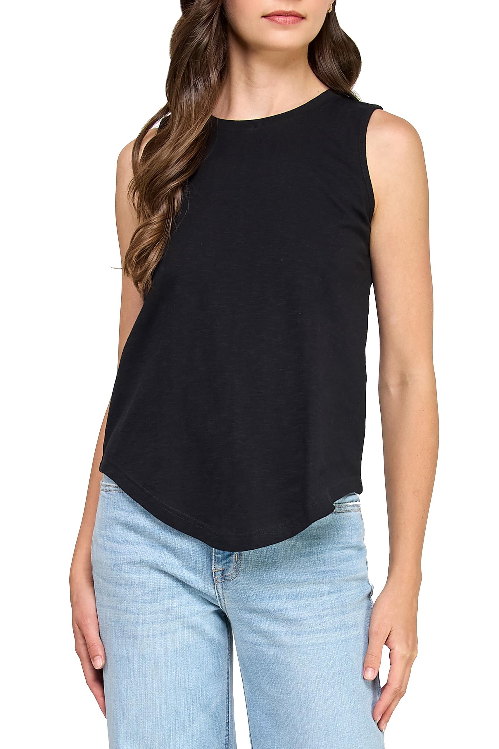 GREEN VOYAGE Womens GOTS Certified 100 Organic Cotton Slub Casual Loose Fit Sleeveless Tank Tops