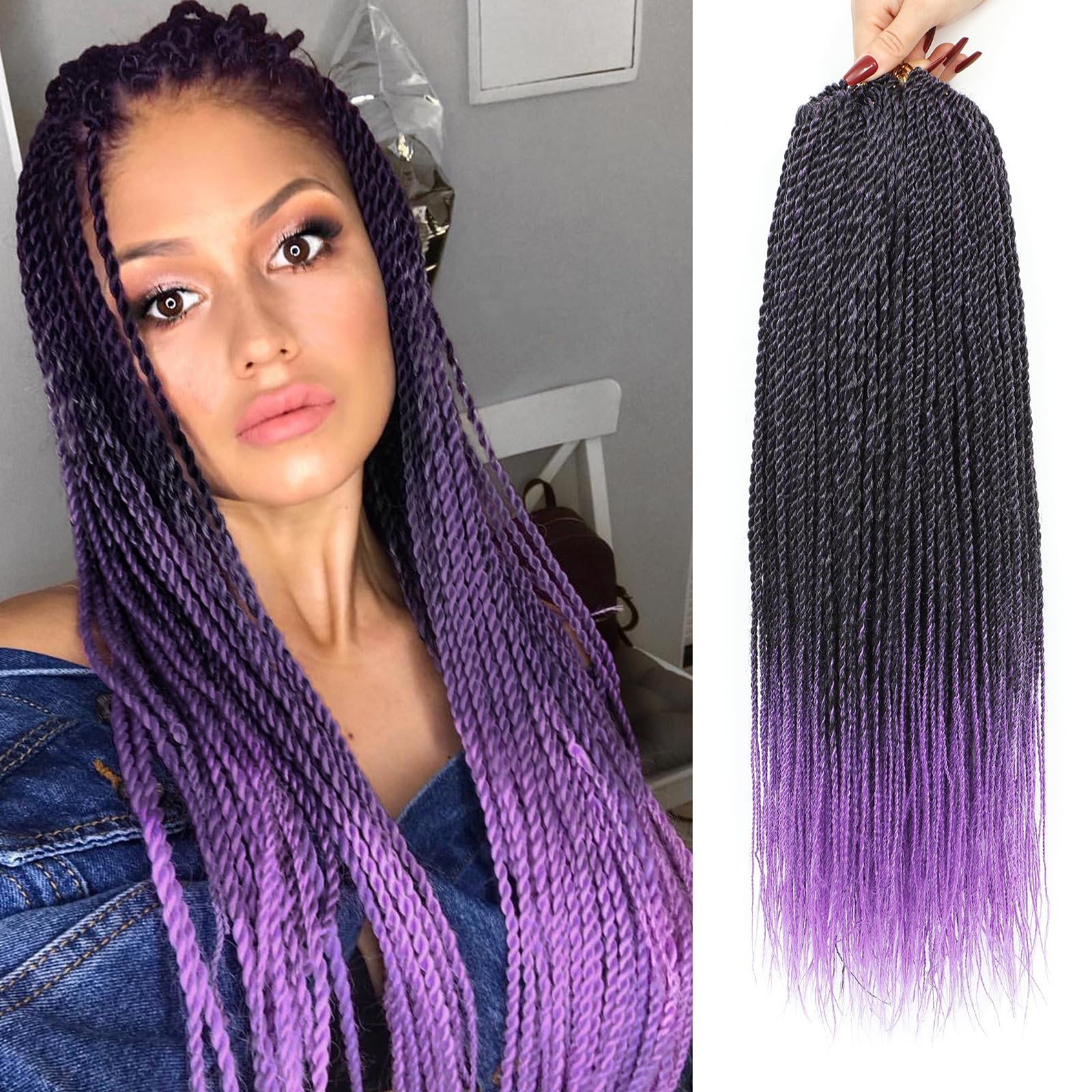 Amazon.com : NAYOO Senegalese Twist Crochet Hair - 8 Packs 18 Inch
