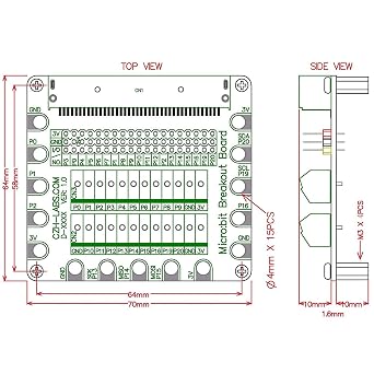 Edge Connector IO Breakout Board for BBC Micro:bit, Microbit Breakout Module